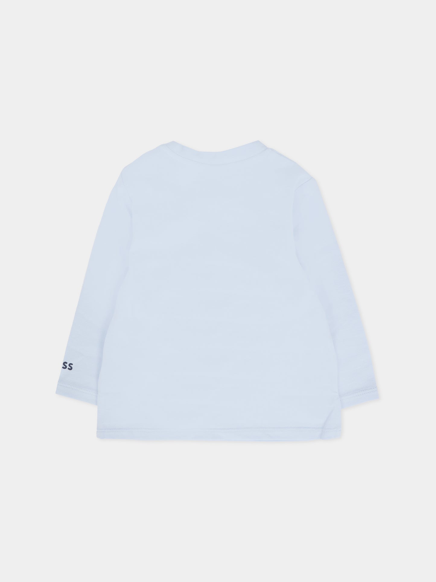 T-shirt celeste per neonato con logo,Boss,J52514 771
