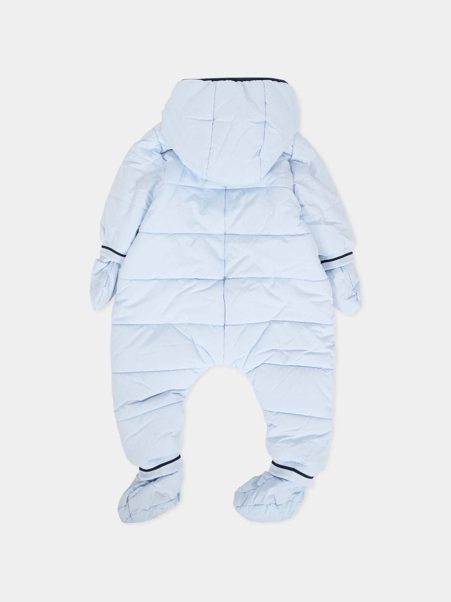 Piumino celeste per neonato con logo,Boss,J52516 771