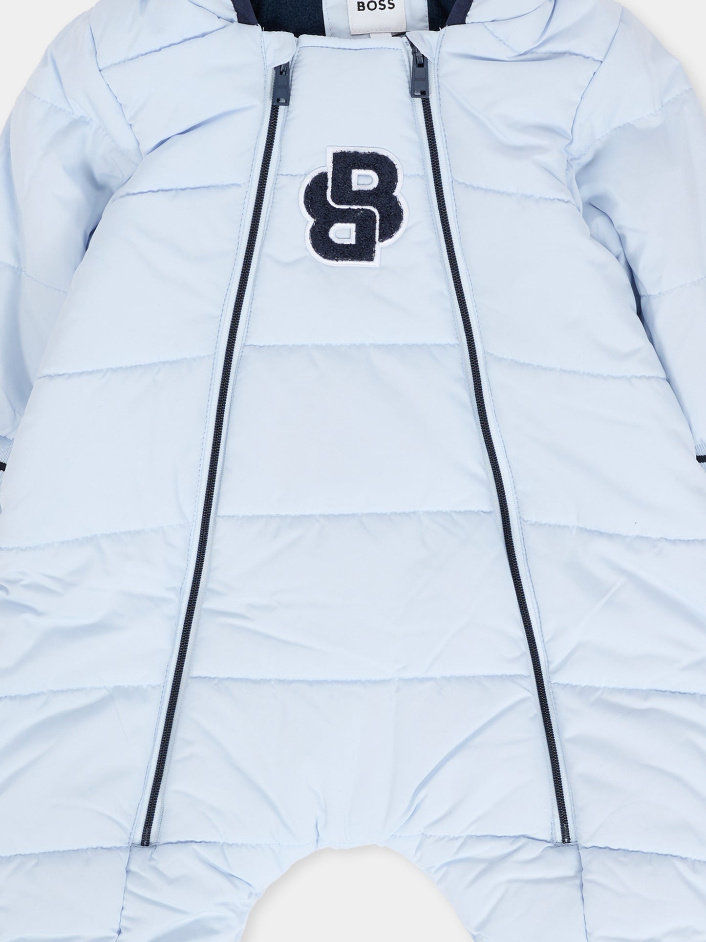 Piumino celeste per neonato con logo,Boss,J52516 771
