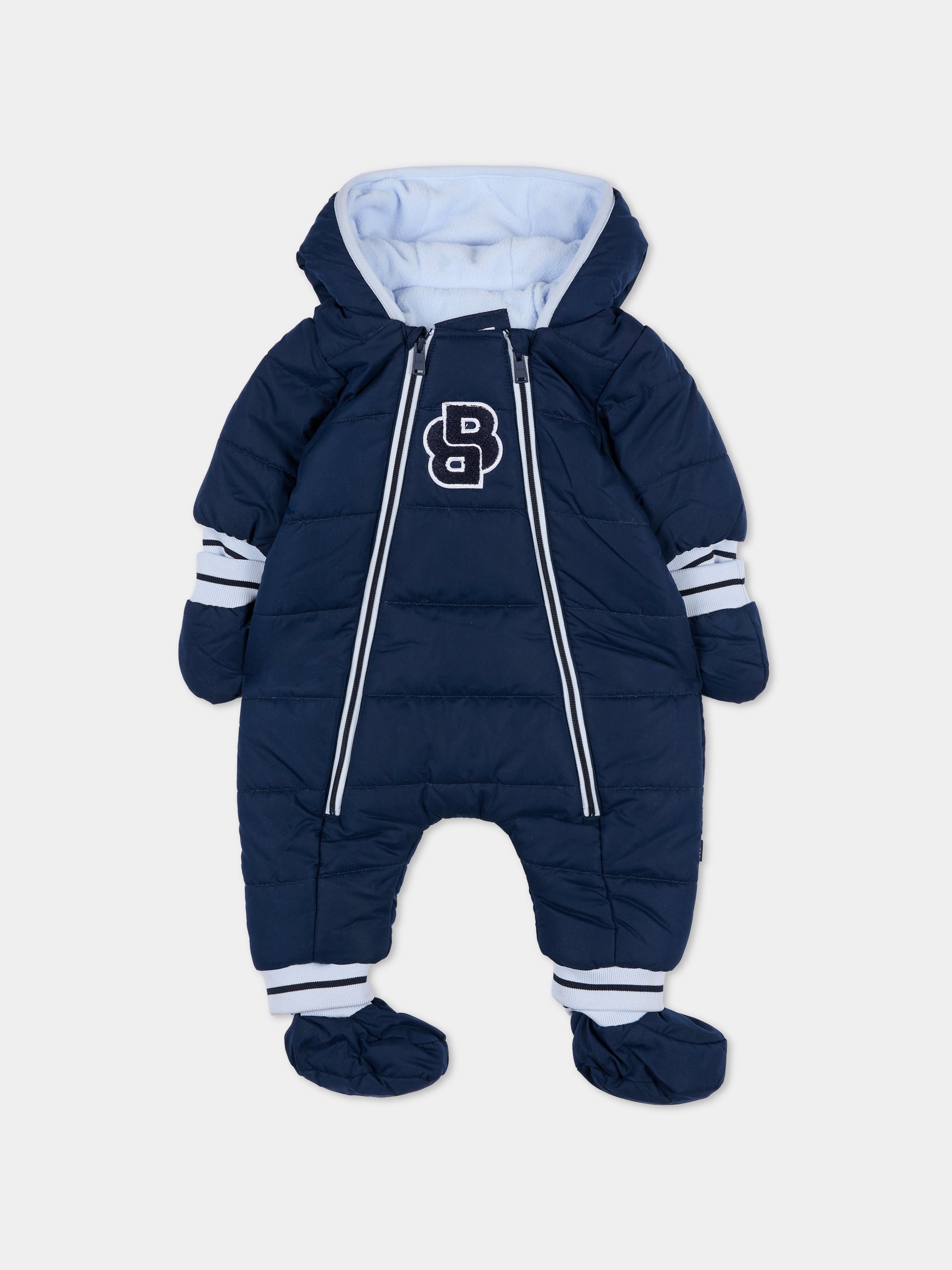 Piumino blu per neonato con logo,Boss,J52516 849