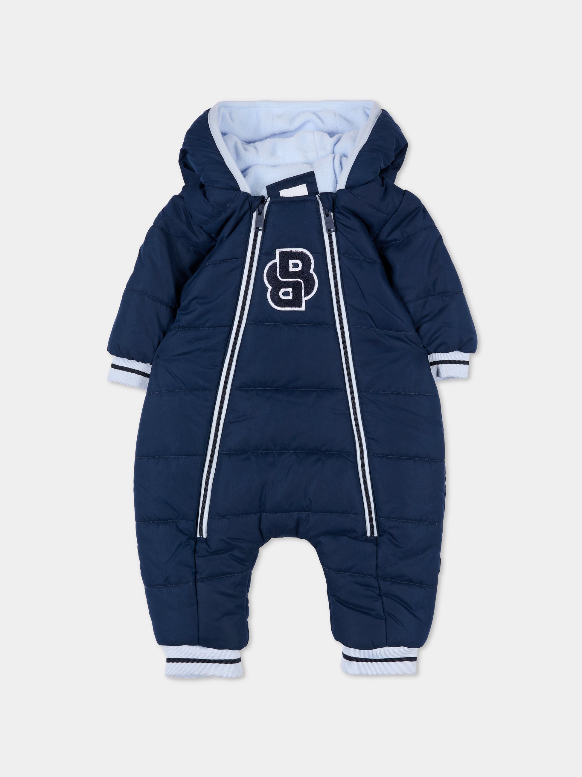 Piumino blu per neonato con logo,Boss,J52516 849