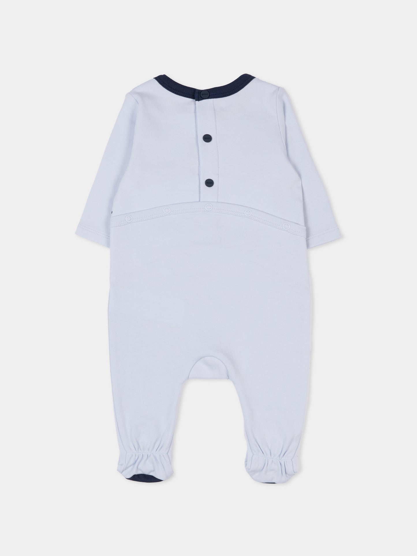 Tutina azzurra per neonato con logo,Boss,J52521 771