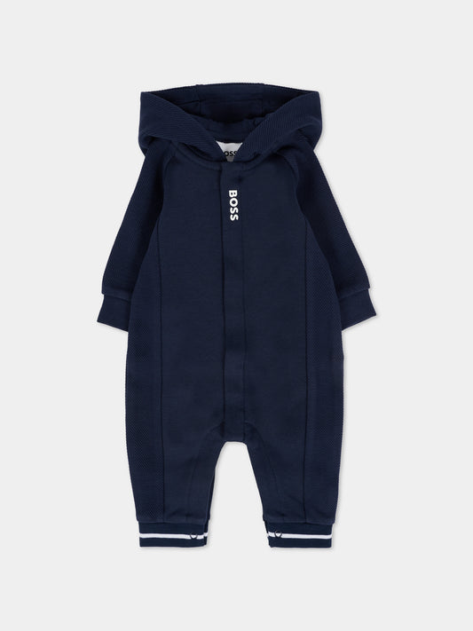 Tutina blu per neonato con logo,Boss,J52530 849