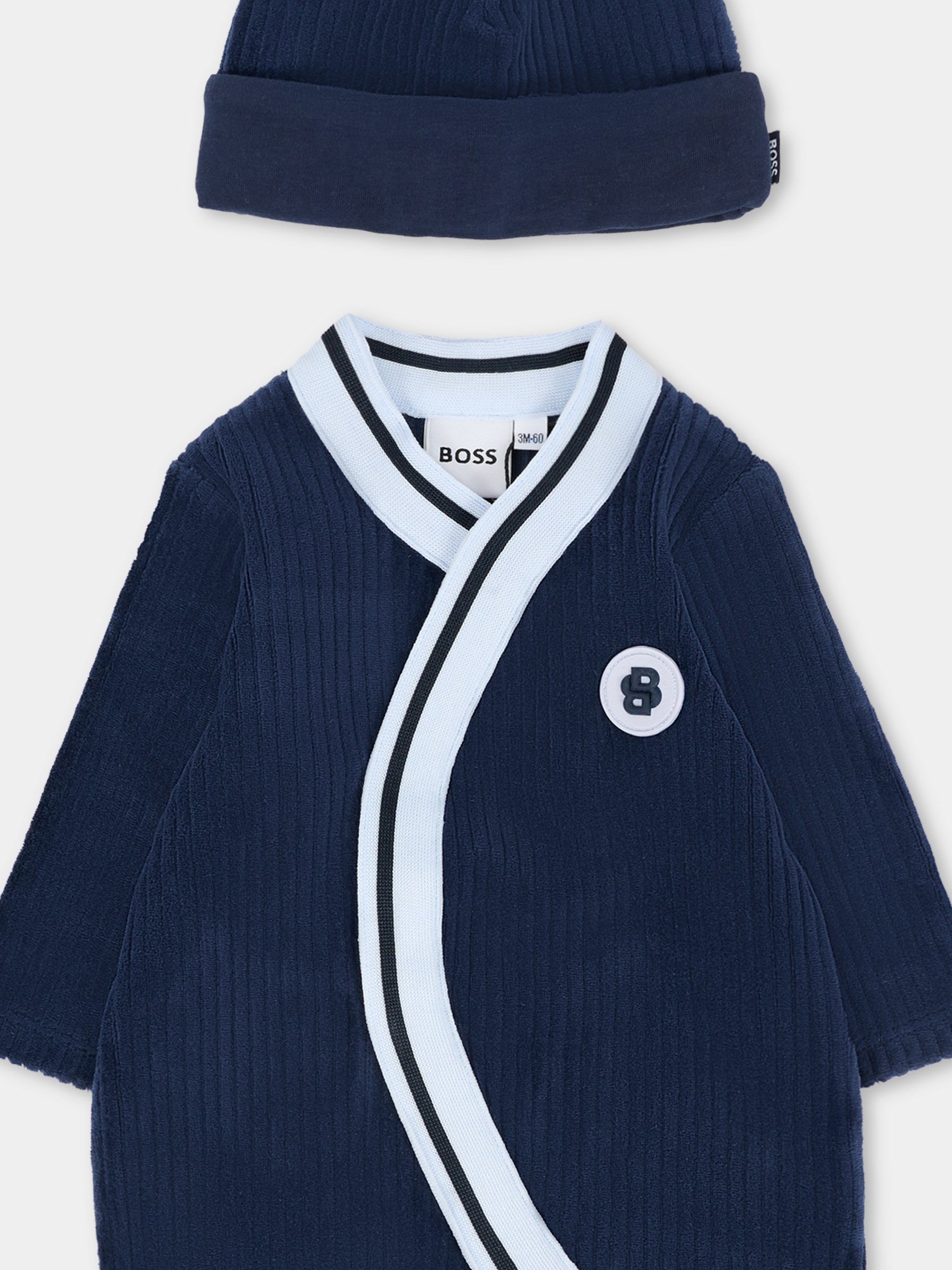 Set tutina blu per neonato con logo,Boss,J52531 849