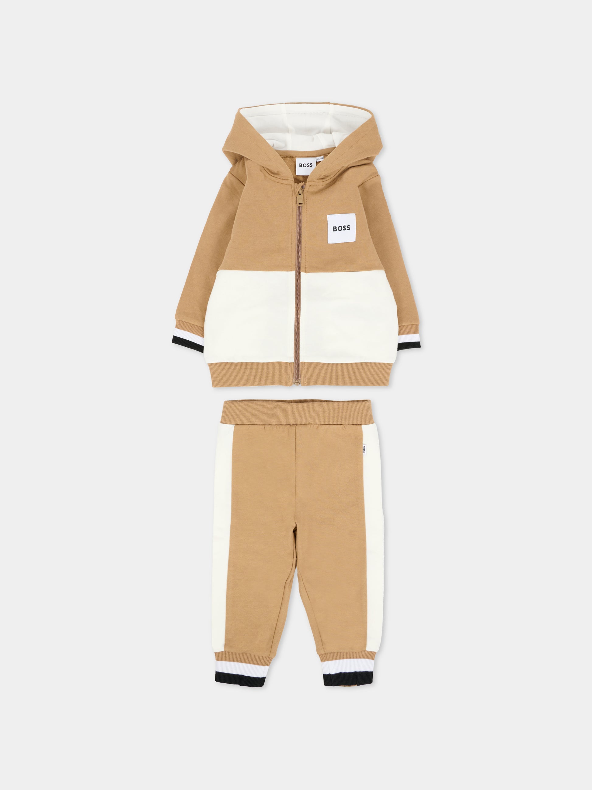 Completo beige per neonato con logo,Boss,J52533 269