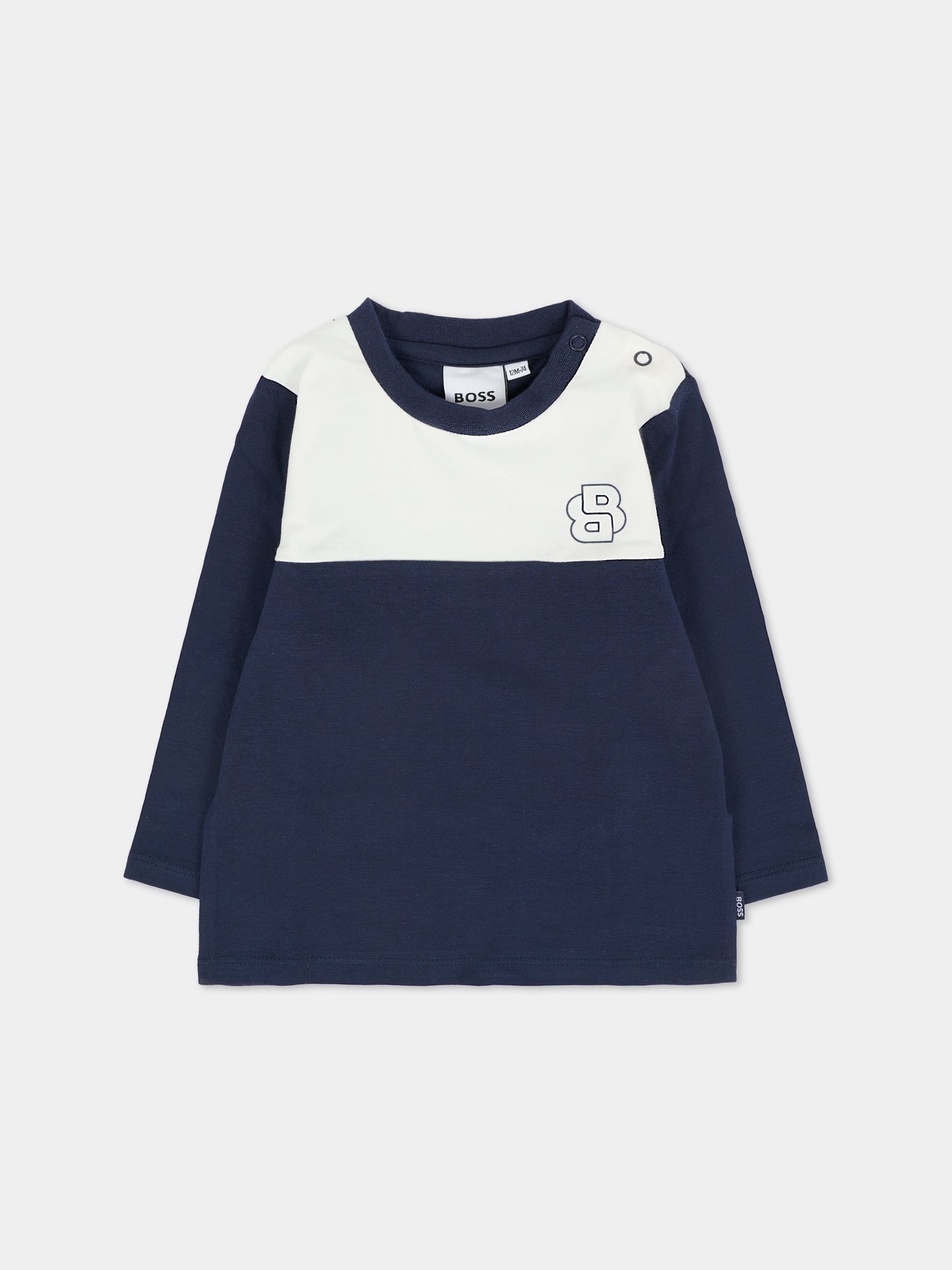 Completo blu per neonato con logo BB,Boss,J52537 849