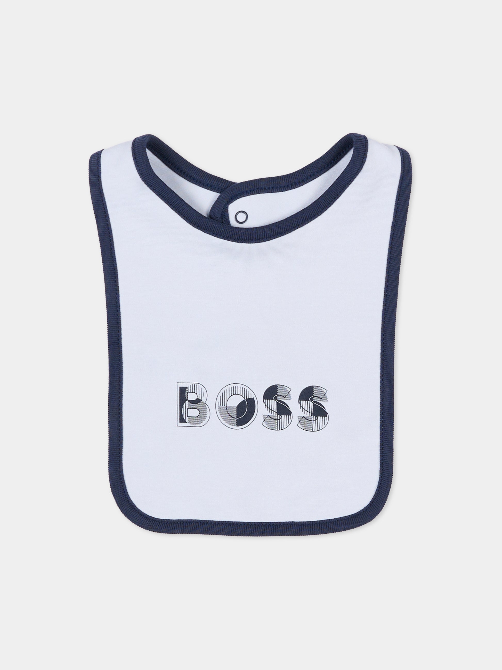 Set body azzurro per neonato con logo,Boss,J52539 771