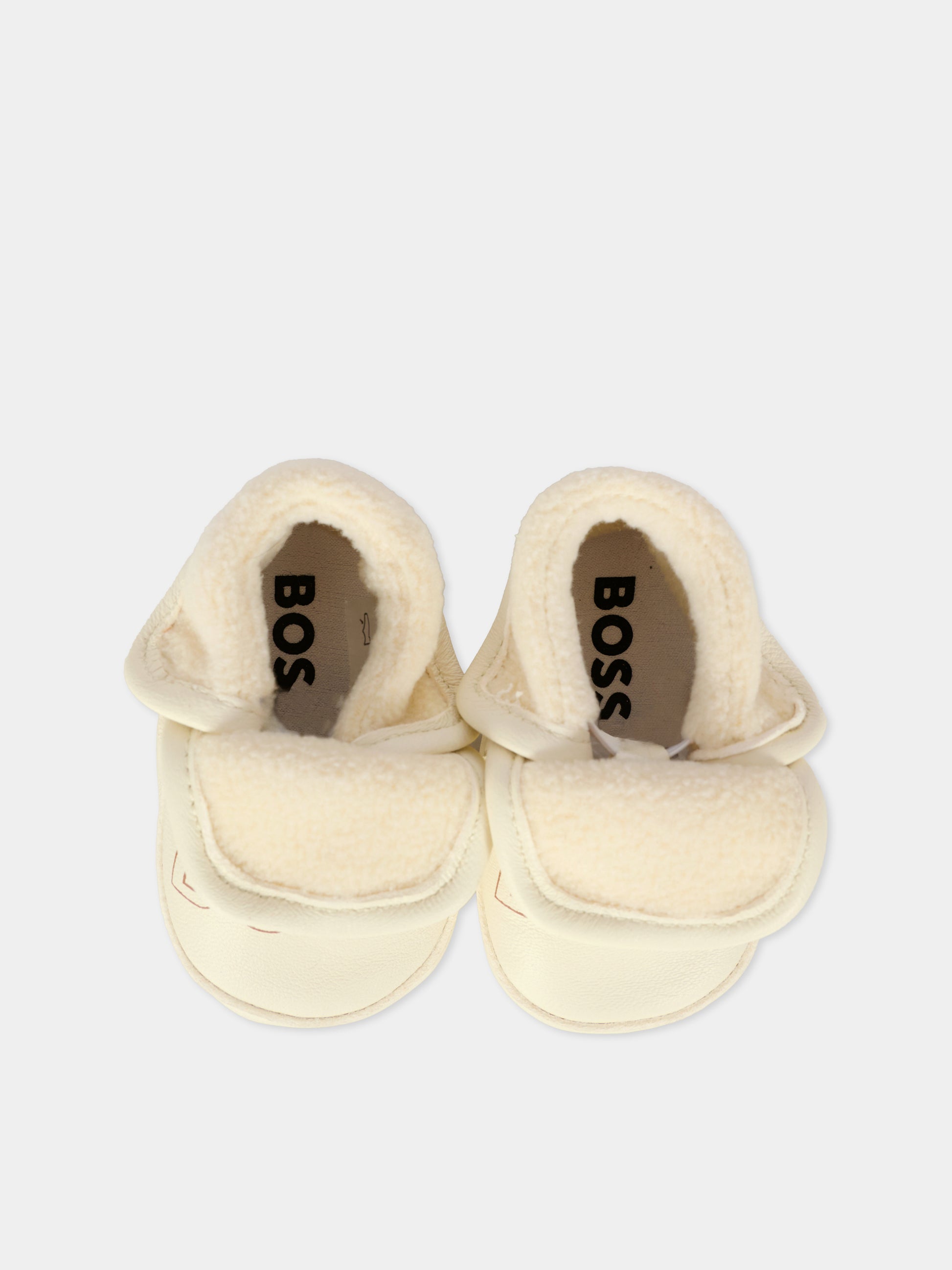 Sneakers avorio per neonato con logo,Boss,J52586 117