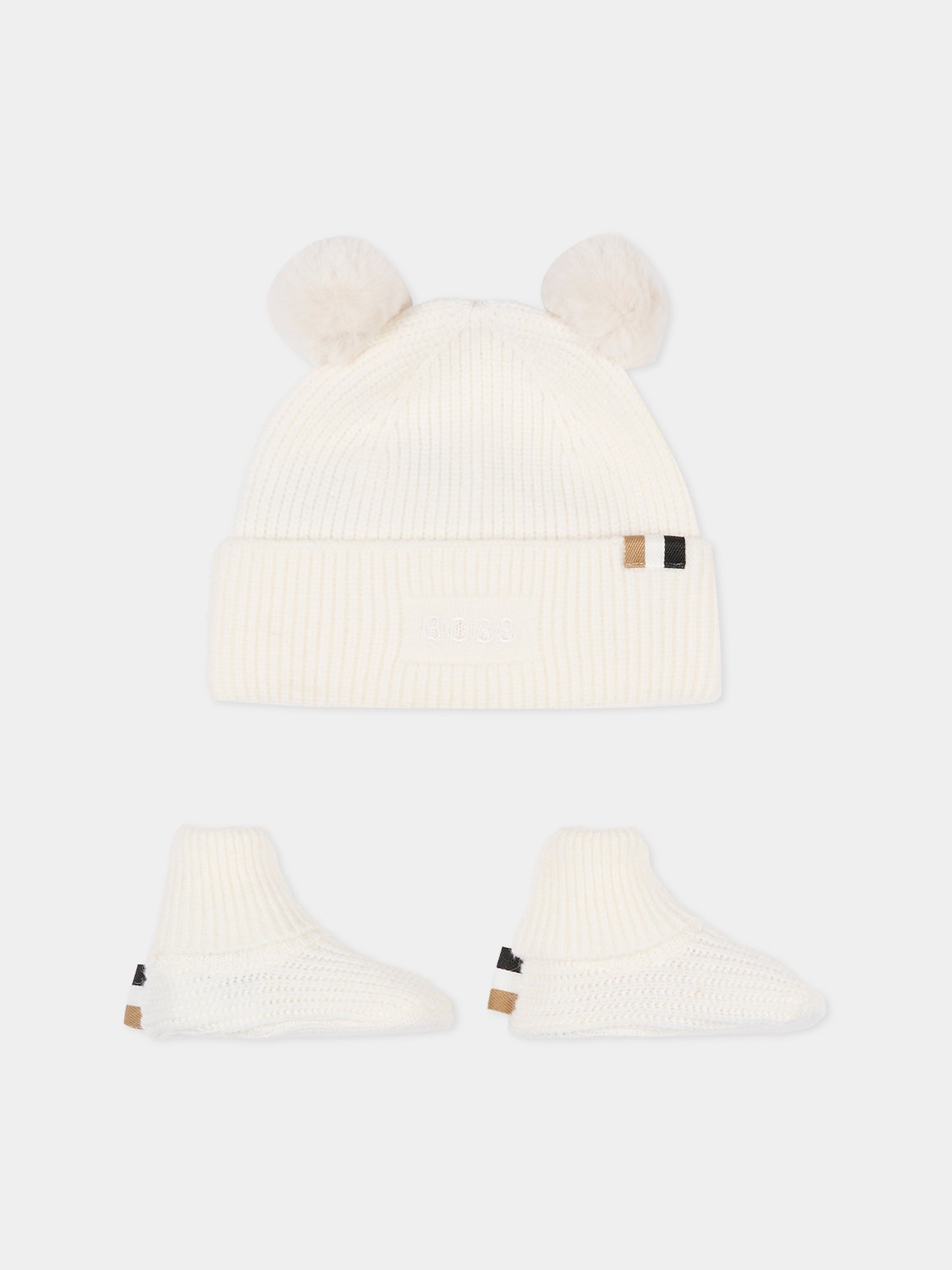 Set accessori avorio per neonato con logo,Boss,J52599 117