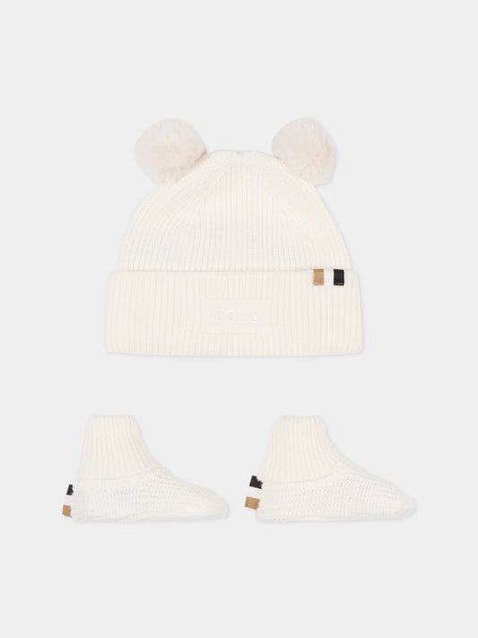 Set accessori avorio per neonato con logo,Boss,J52599 117