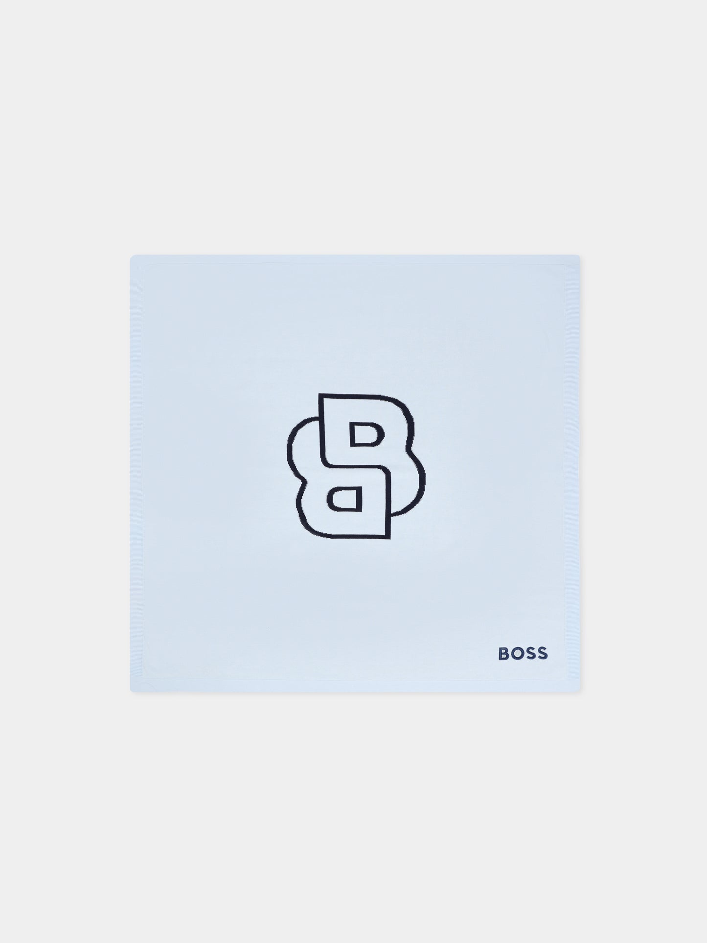 Coperta celeste per neonato con logo,Boss,J52600 771