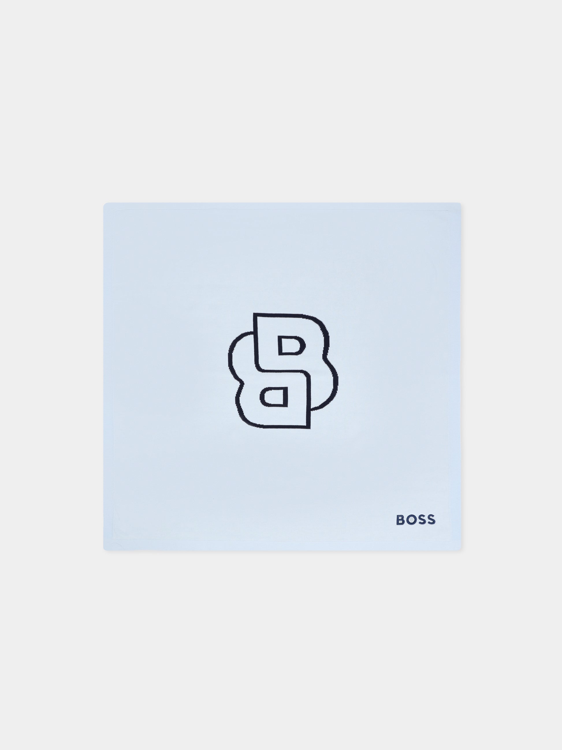 Coperta celeste per neonato con logo,Boss,J52600 771