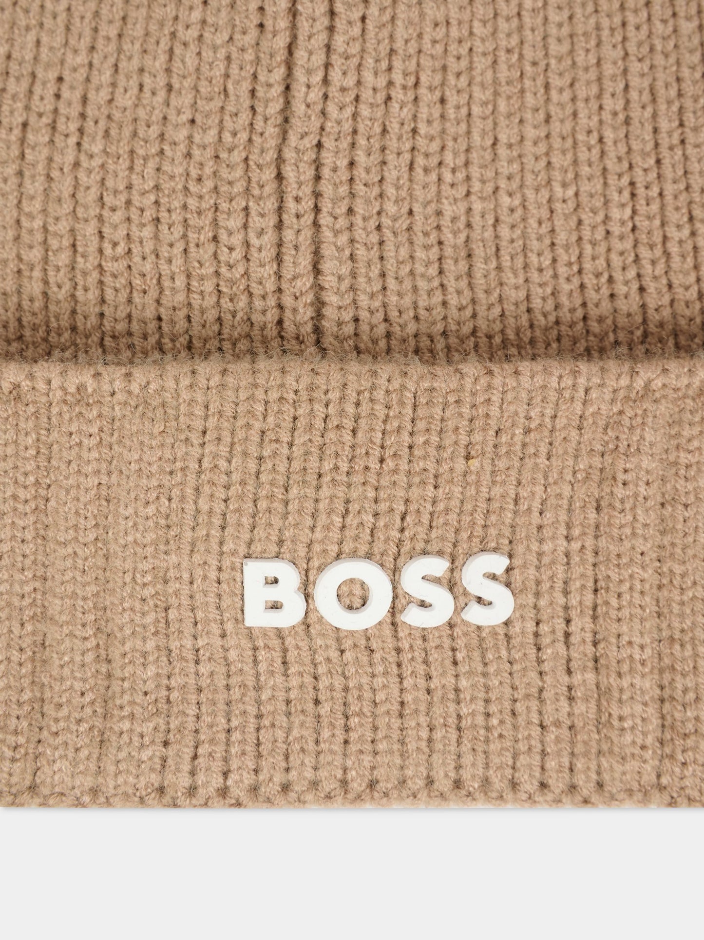 Berretto beige per bambino con logo,Boss,J52616 269