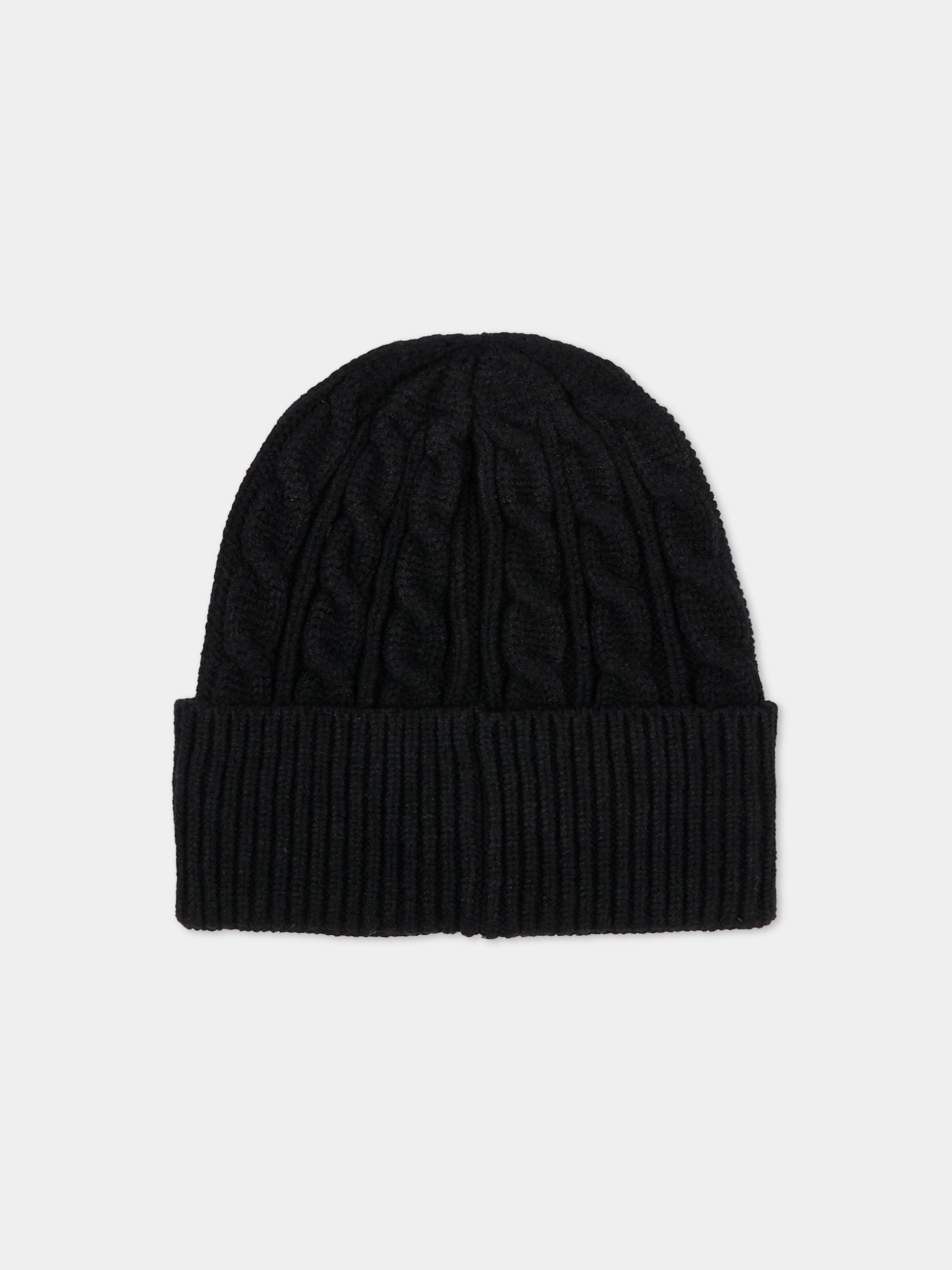 Berretto nero per bambino con logo,Boss,J52624 09B