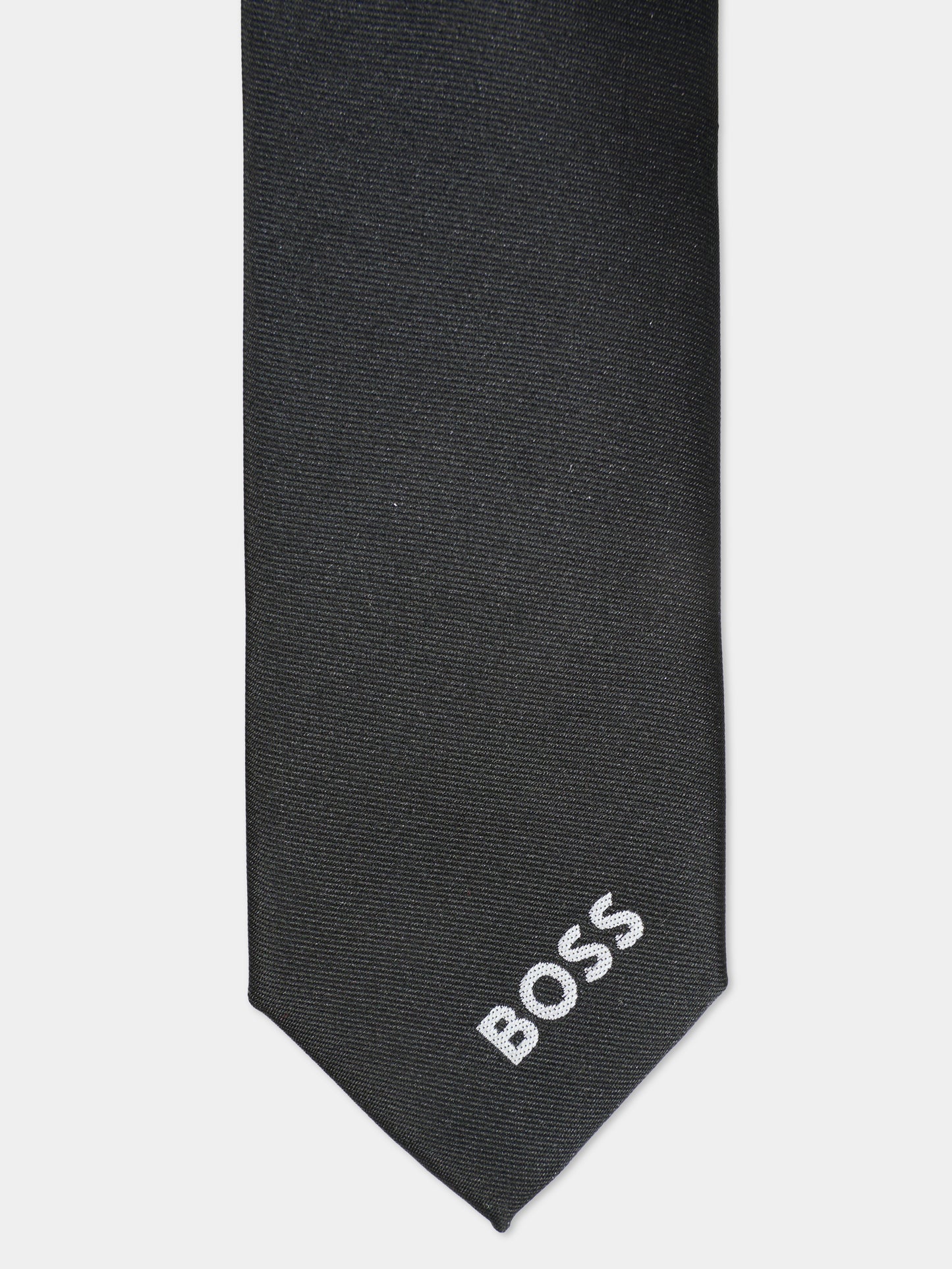 Cravatta nera per bambino con logo,Boss,J52630 09B