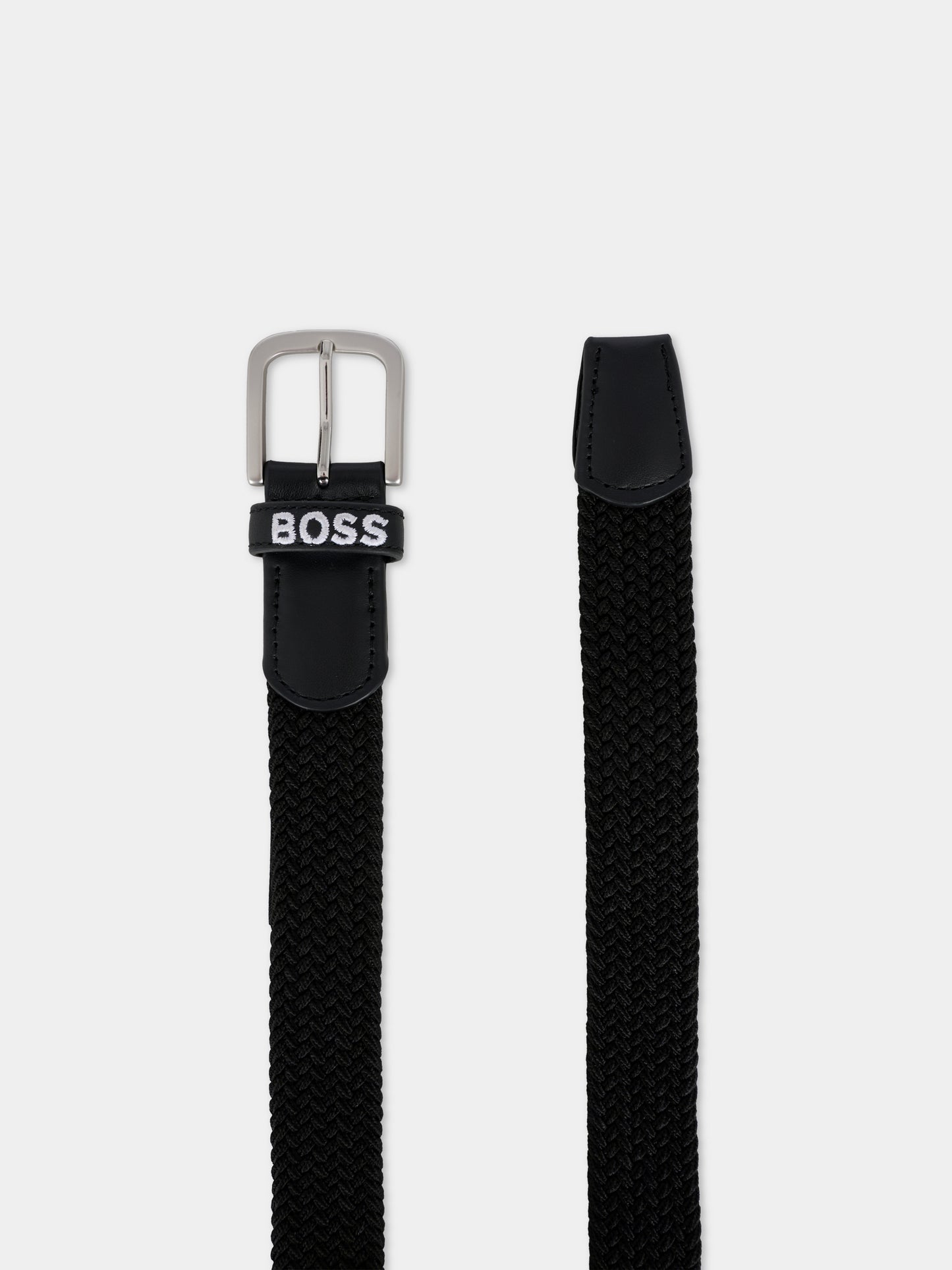 Cintura nera per bambino con logo,Boss,J52632 09B