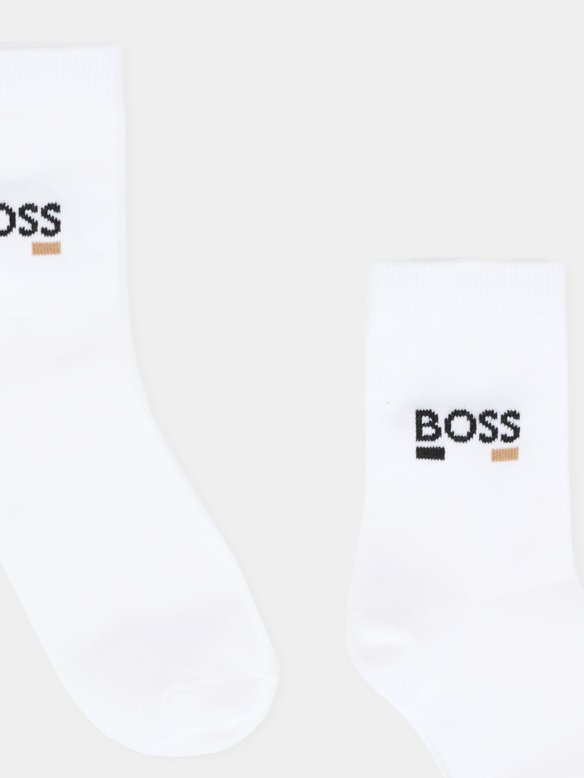 Set calze bianche per bambino con logo,Boss,J52637 10P
