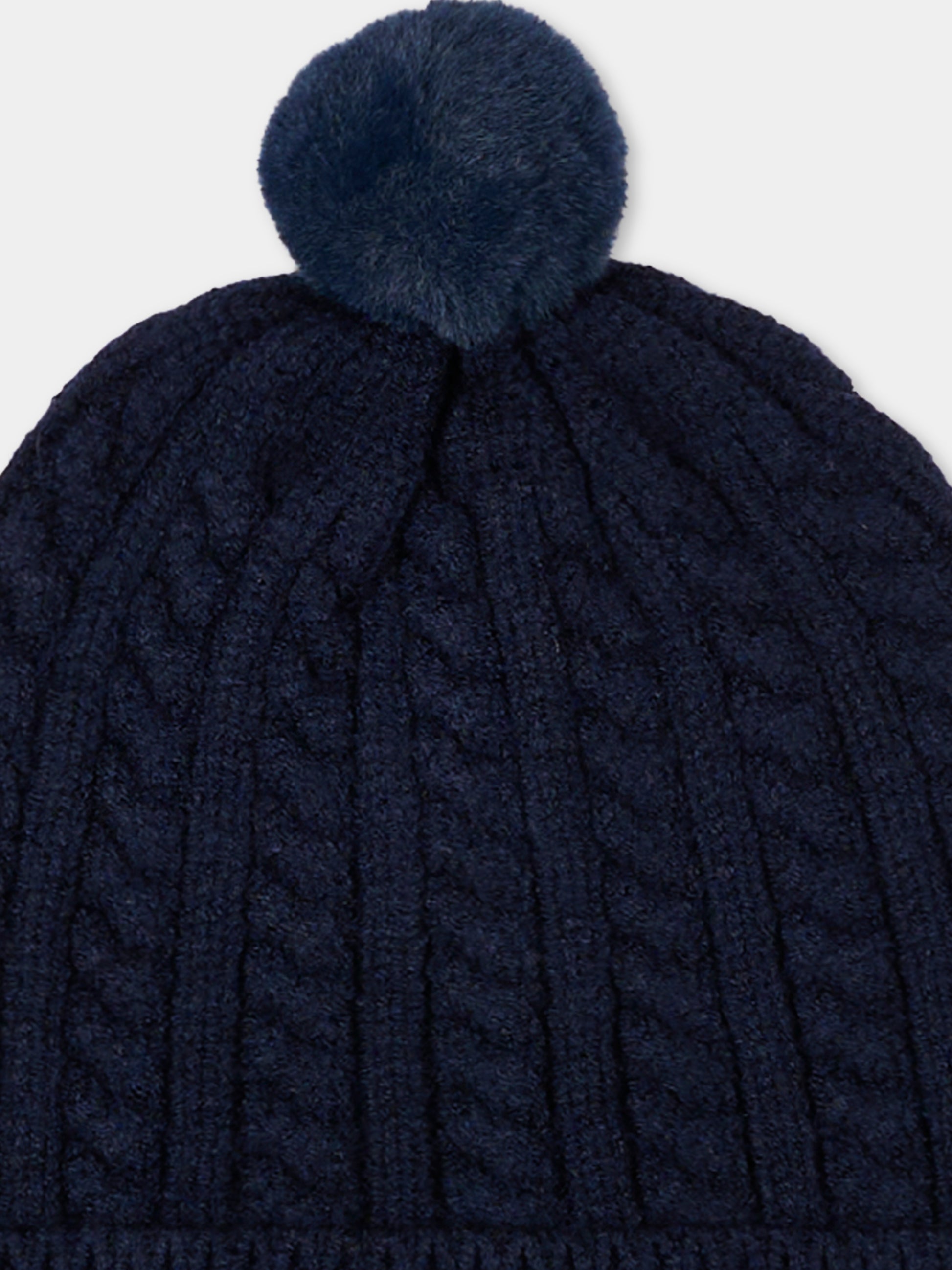 Berretto blu per bambino con pompon,Boss,J52656 849