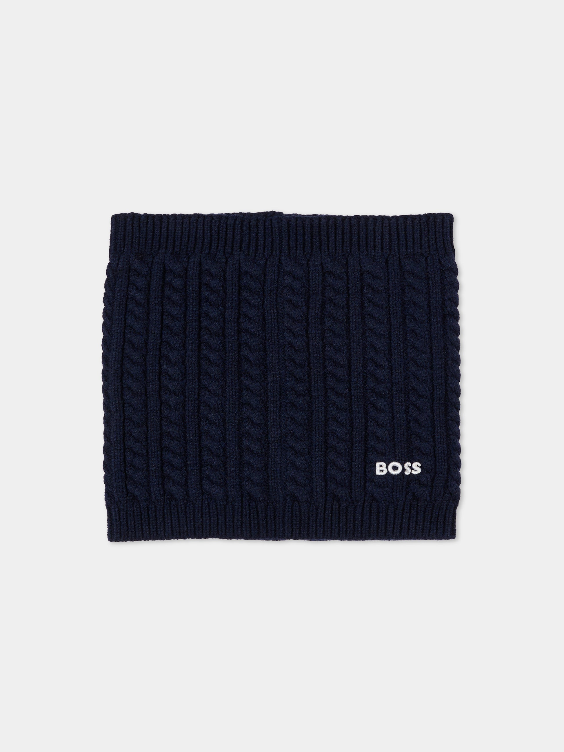 Sciarpa blu per bambino con logo,Boss,J52668 849