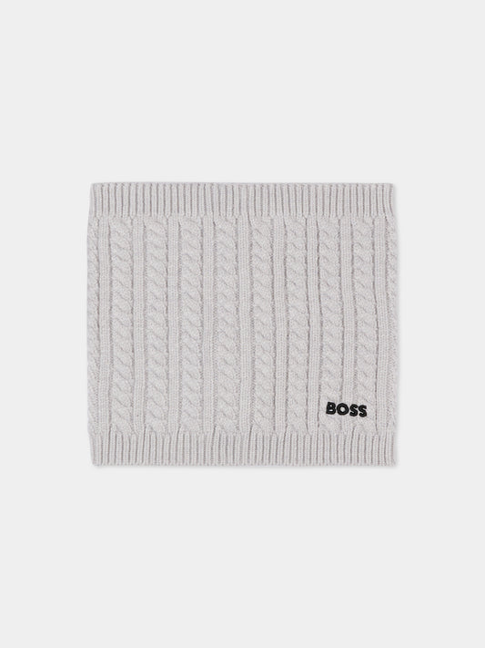 Sciarpa grigia per neonato con logo,Boss,J52698 A32