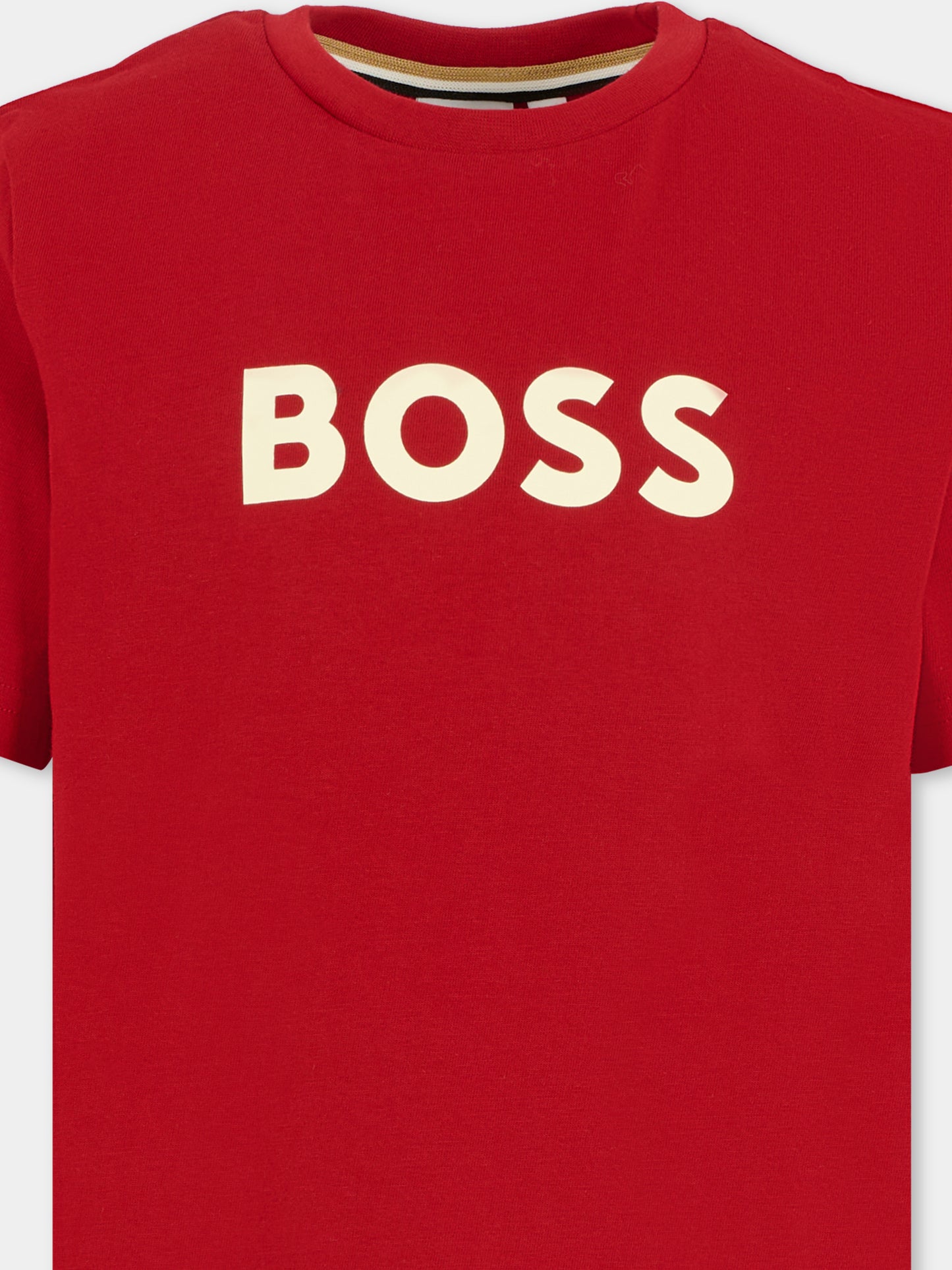 T-shirt rossa per bambino con logo,Boss,J52711 96D