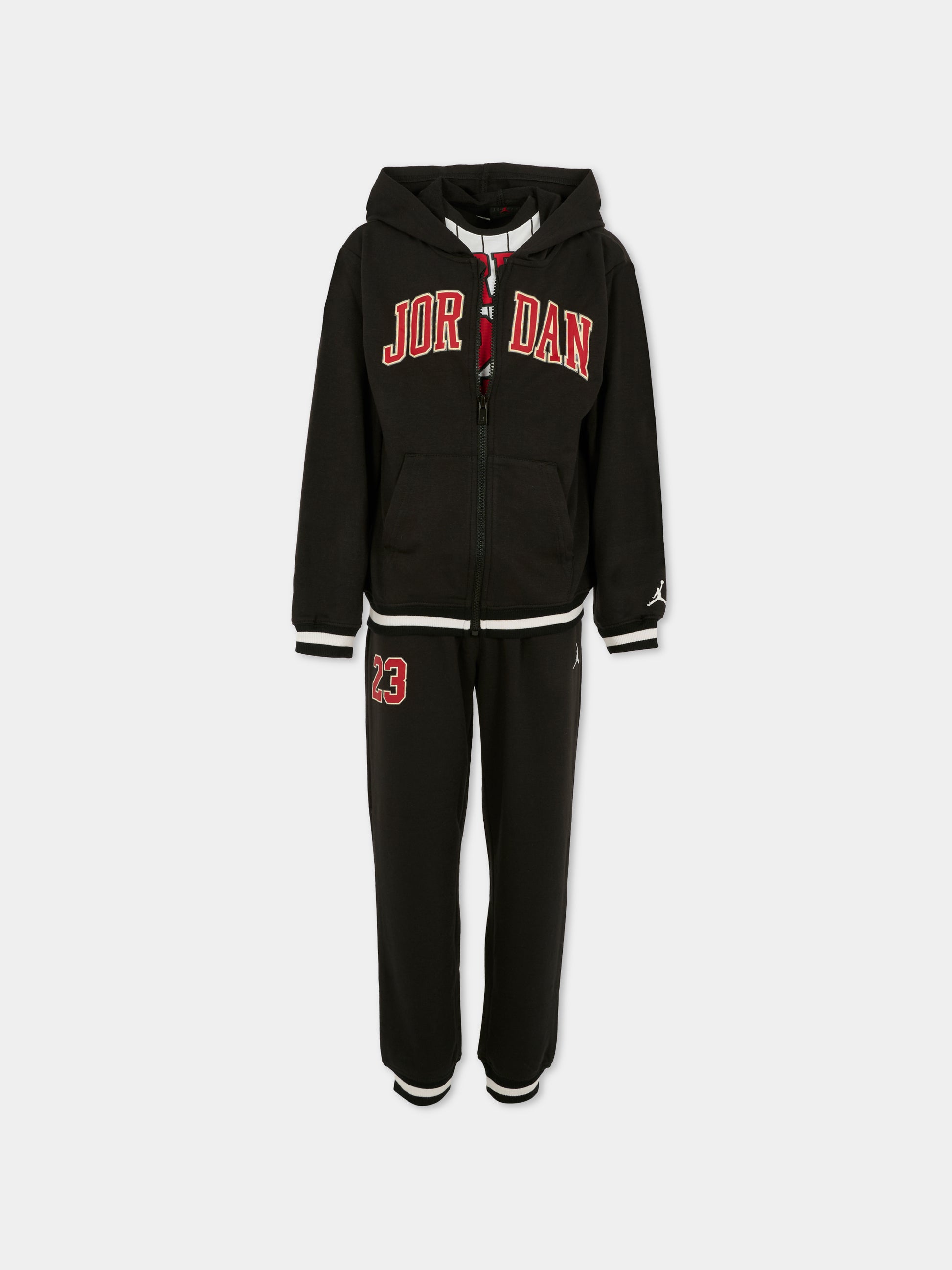 Completo nero per bambino con  logo e jumpman,Jordan,85F275 023