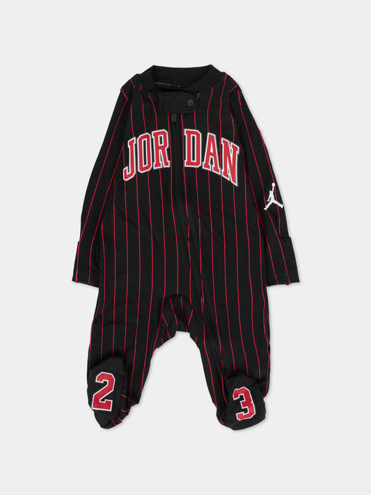 Tutina nera per neonato con logo,Jordan,55F178 023