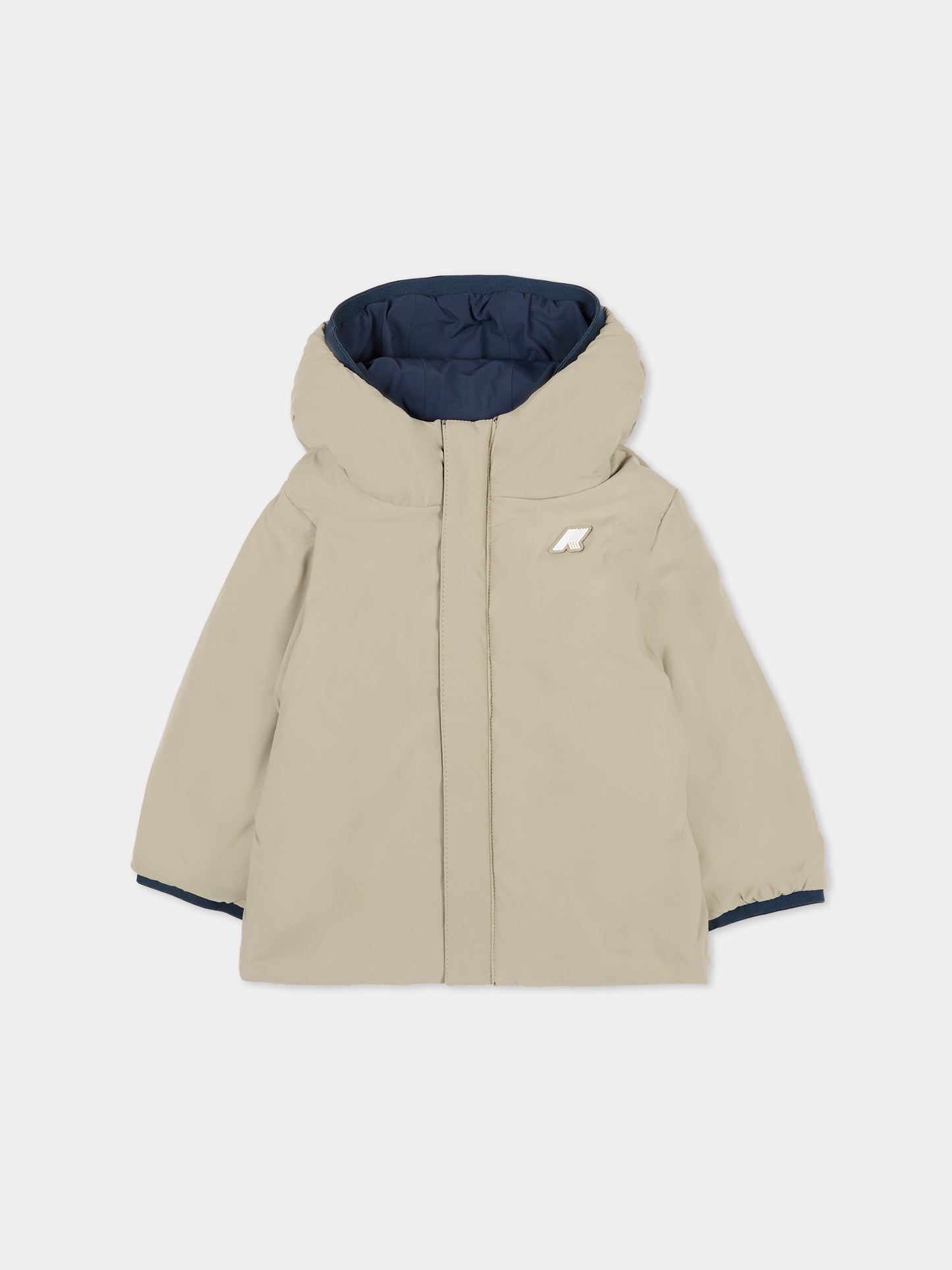 Piumino reversibile Jack St Warm blu per neonato con logo,K-way,K71338W B3F