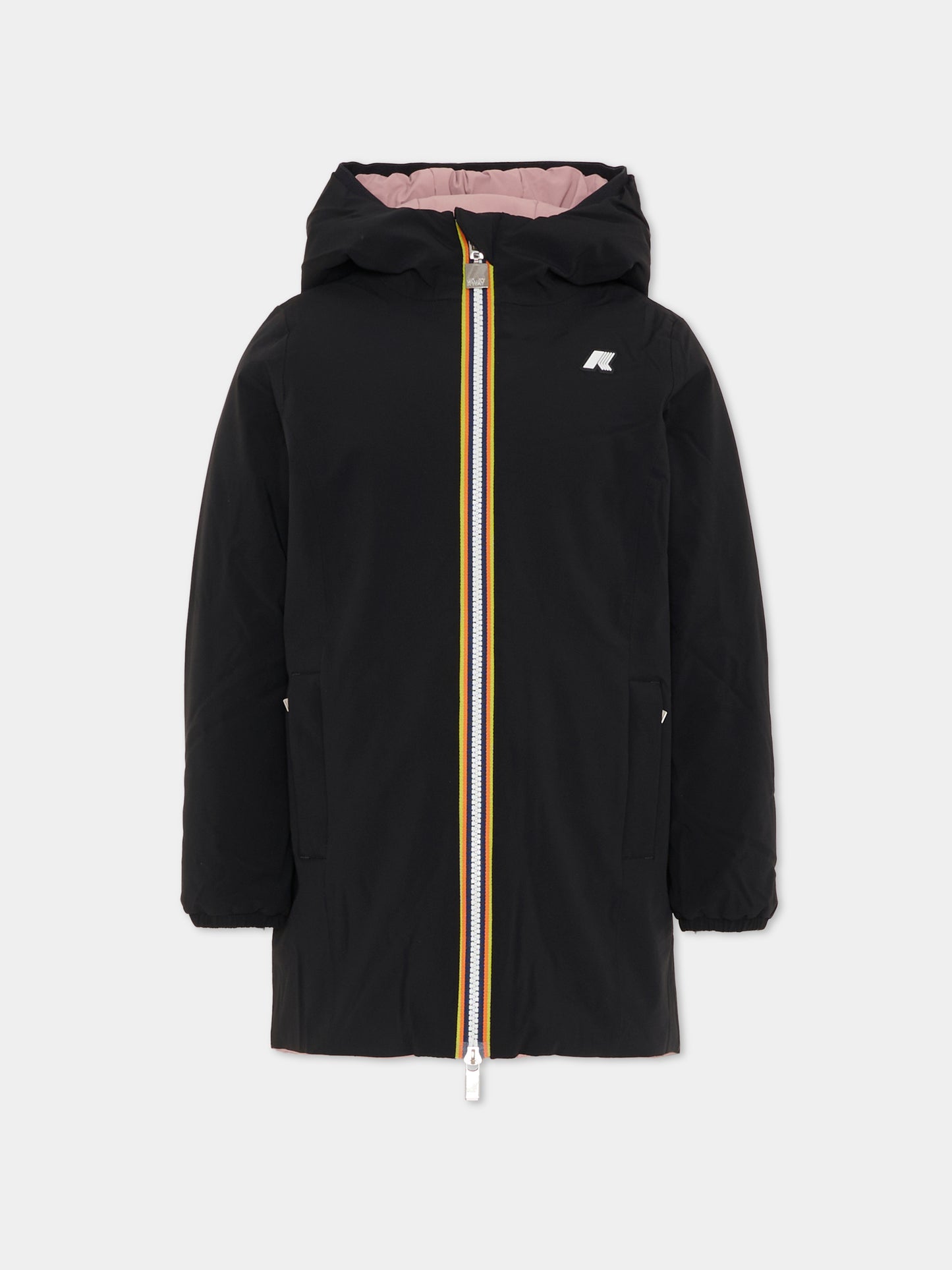 Piumino reversibile Denise St Warm rosa per bambina con logo,K-way,K11517W BBM