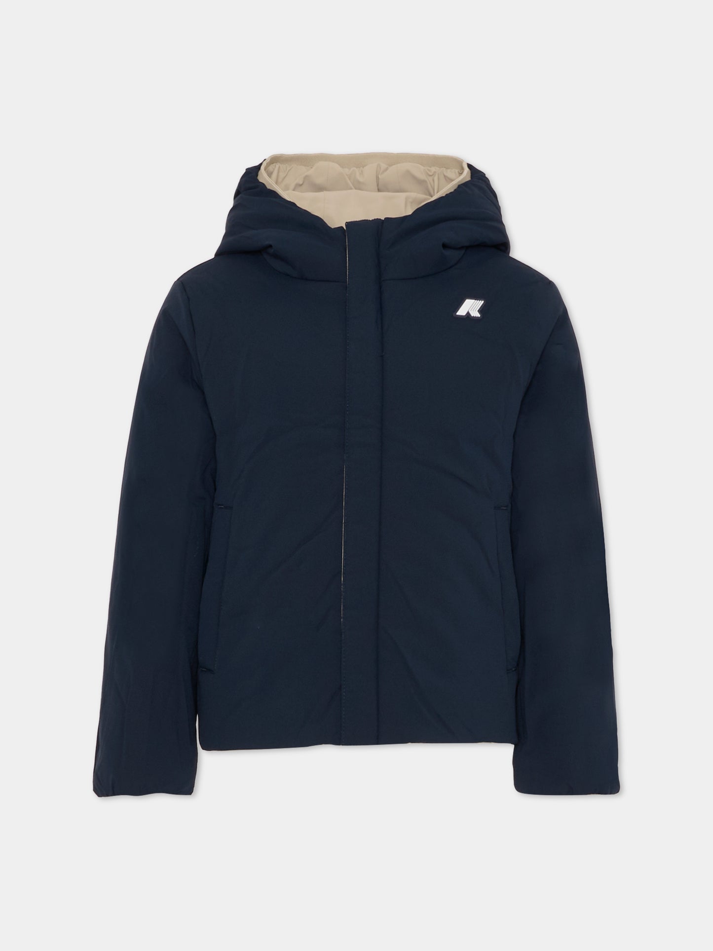 Piumino reversibile P. Jack St Warm beige per bambino con logo,K-way,K71337W B2A