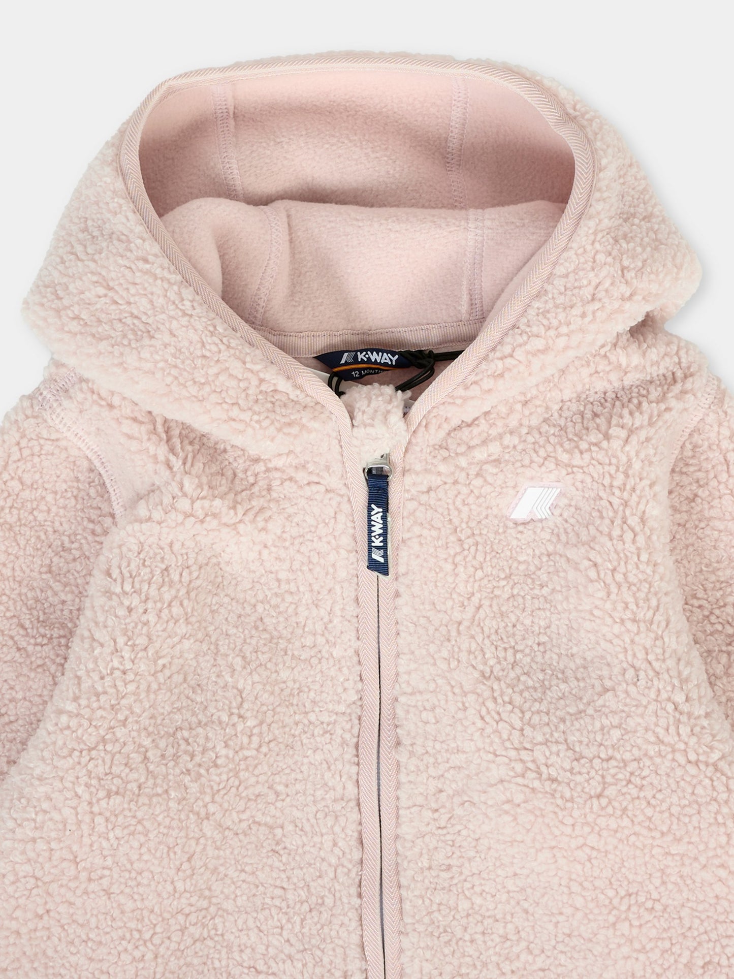 Ecopelliccia Janne rosa per neonata con logo,K-way,K41478W B3H