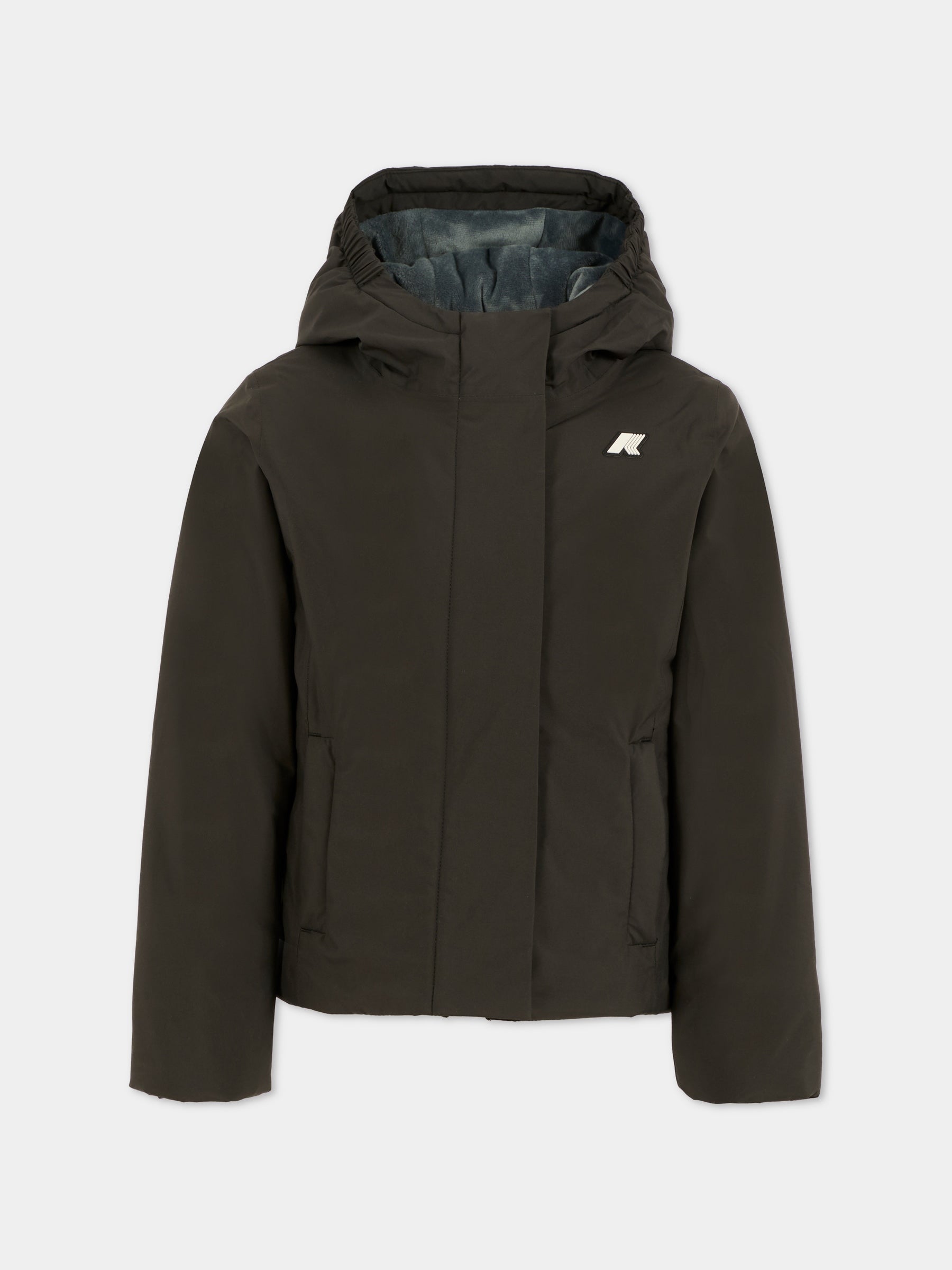 Giubbotto nero per bambino con logo,K-way,K4137WW AL8