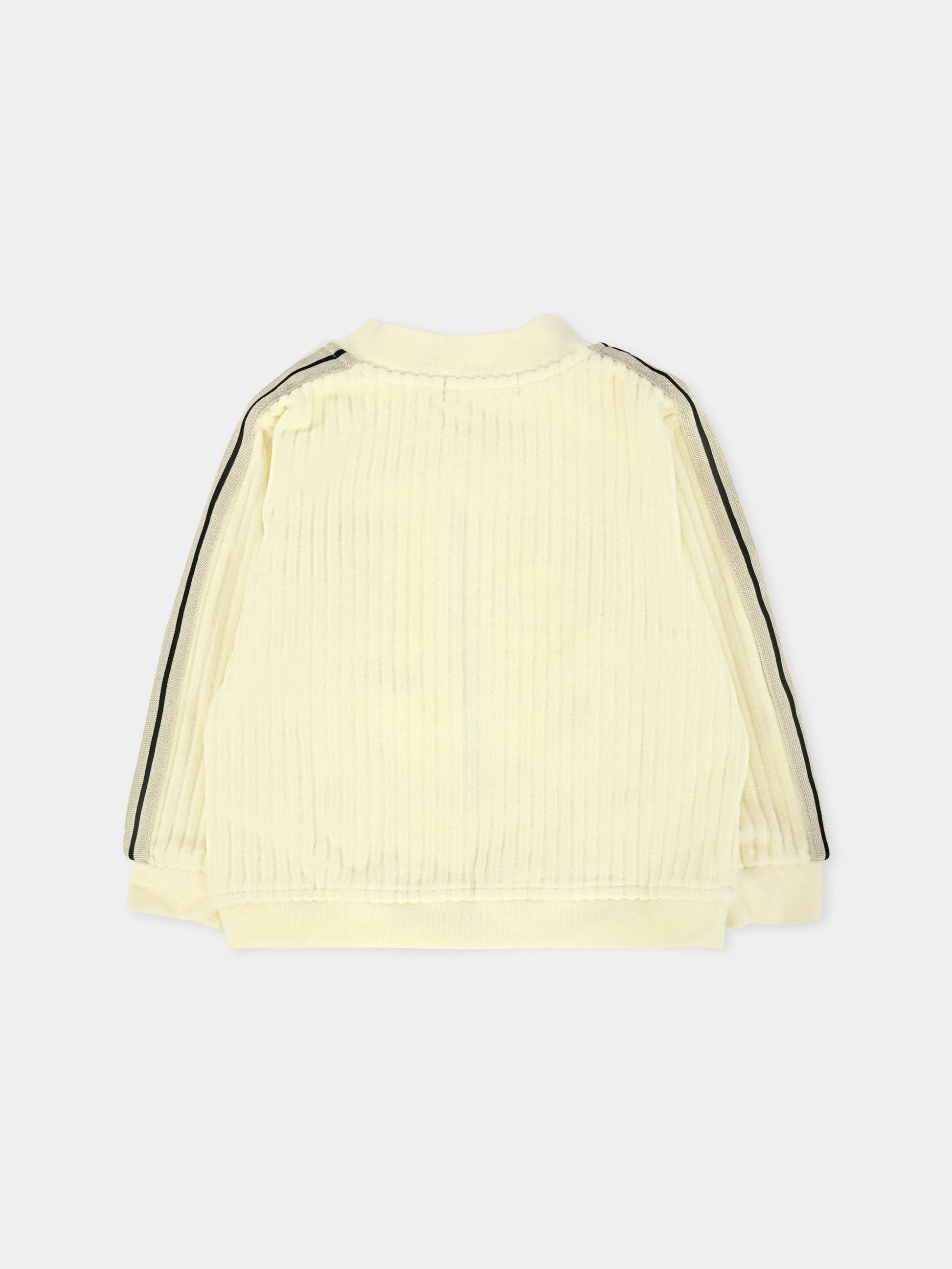 Felpa avorio per neonato con logo,Palm Angels,PB3X002F25FLE0010340