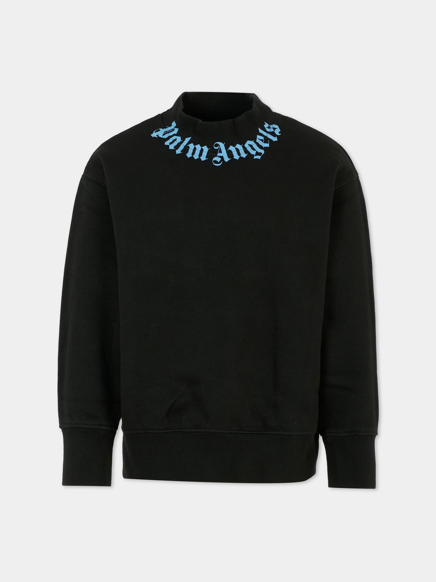 Felpa nera per bambino con logo,Palm Angels,PBBA012F25FLE0021040