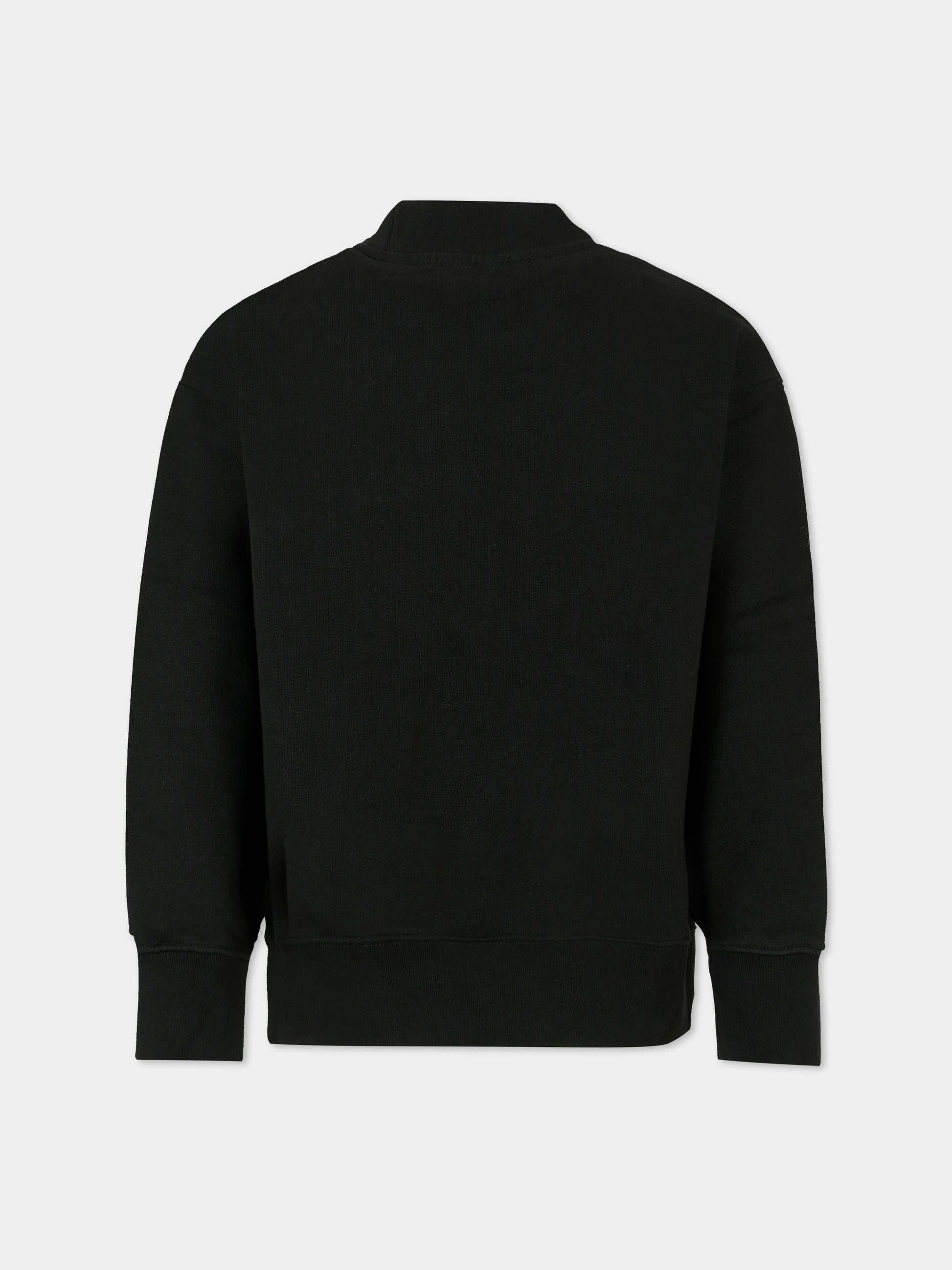 Felpa nera per bambino con logo,Palm Angels,PBBA012F25FLE0021040