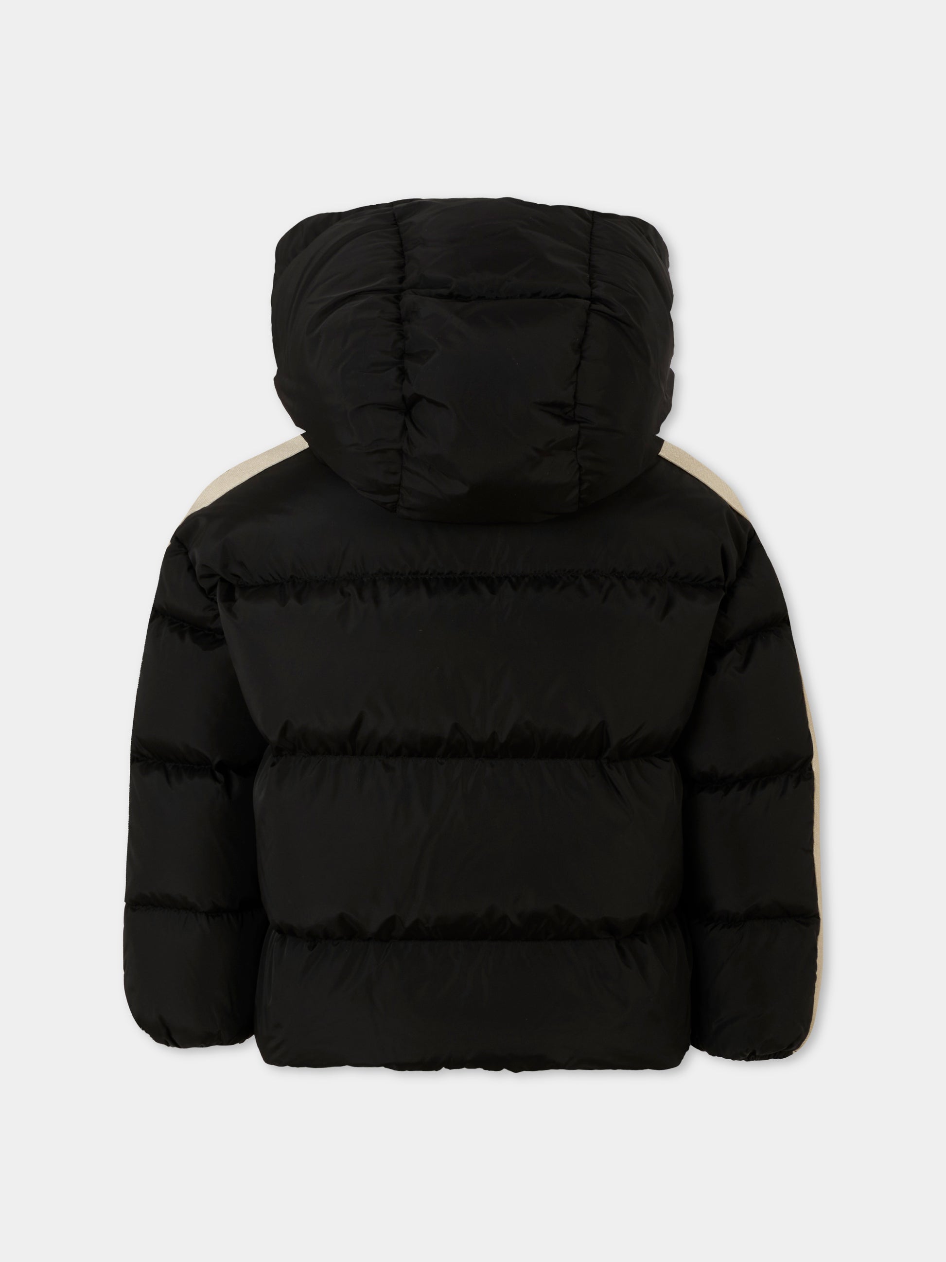 Piumino nero per bambini con logo,Palm Angels,PBEJ001C99FAB0011003