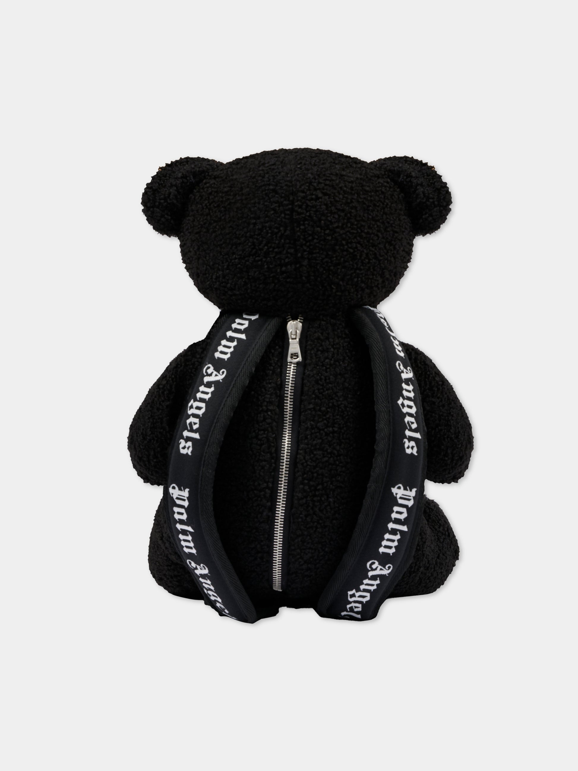 Zaino nero per bambini con orsetto,Palm Angels,PBNB001C99FAB0011003