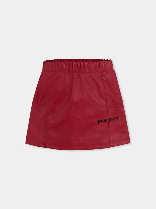 Gonna bordeaux per bambina con logo,Palm Angels,PGCU008F25FAB0012710