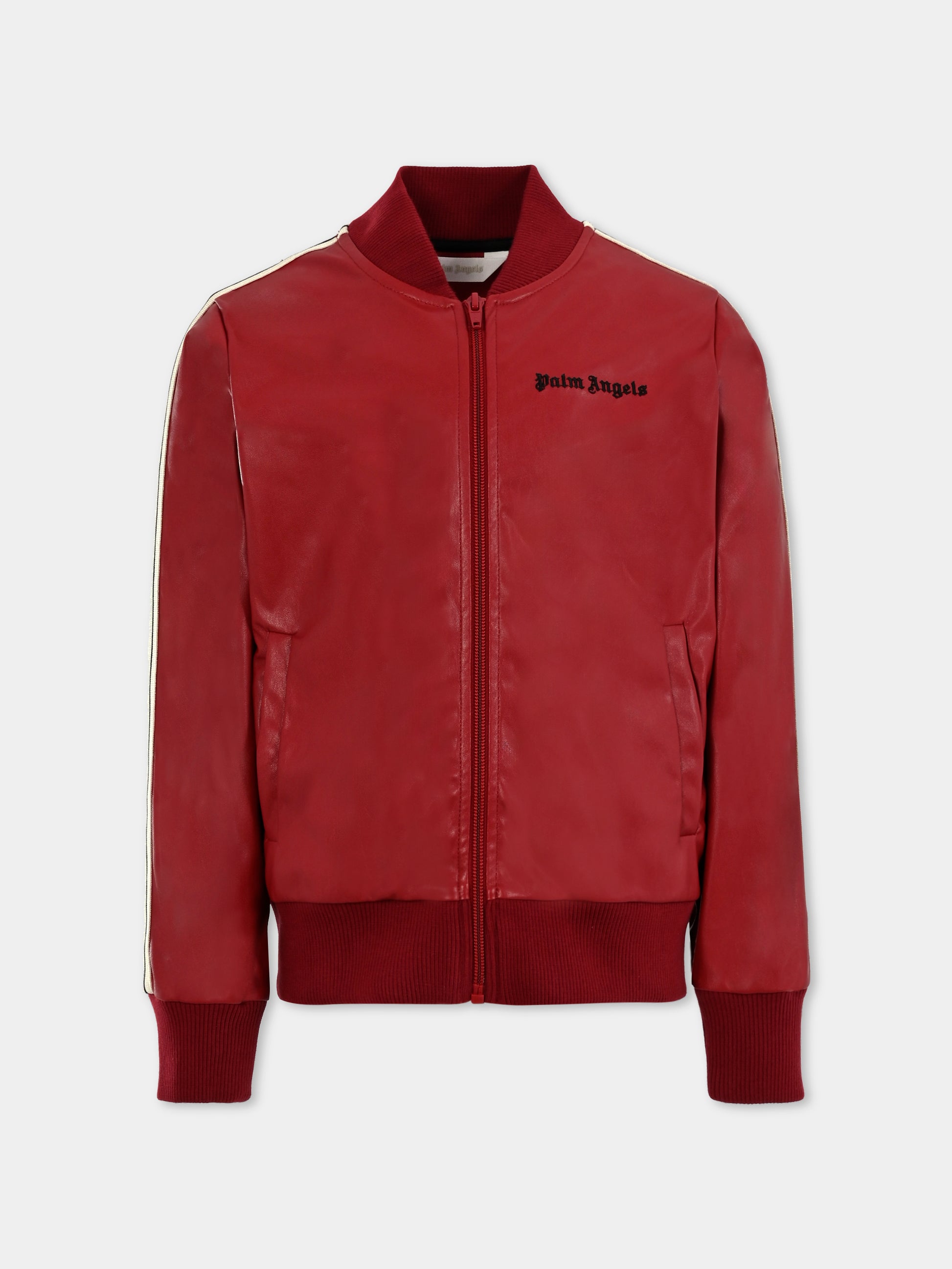 Bomber bordeaux per bambina con logo,Palm Angels,PGEA001F25FAB0012710