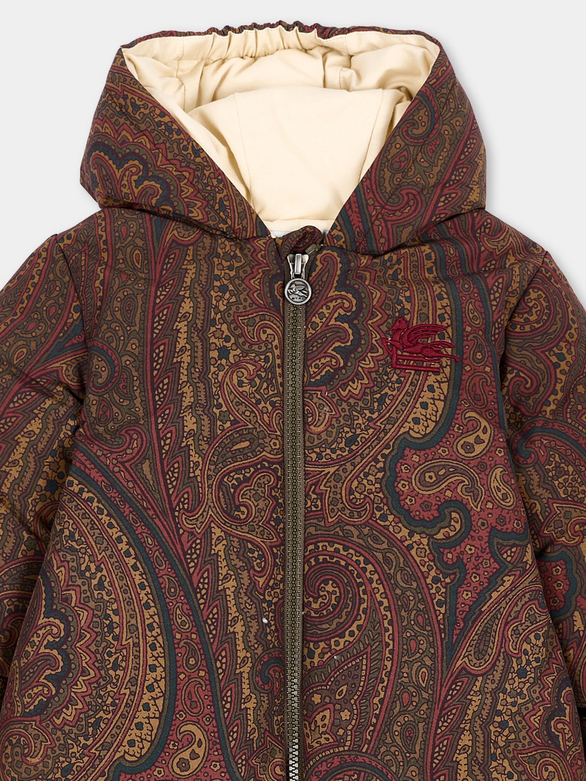 Piumino marrone per neonati con stampa paisley,Etro,GX2520 N0378 320MC