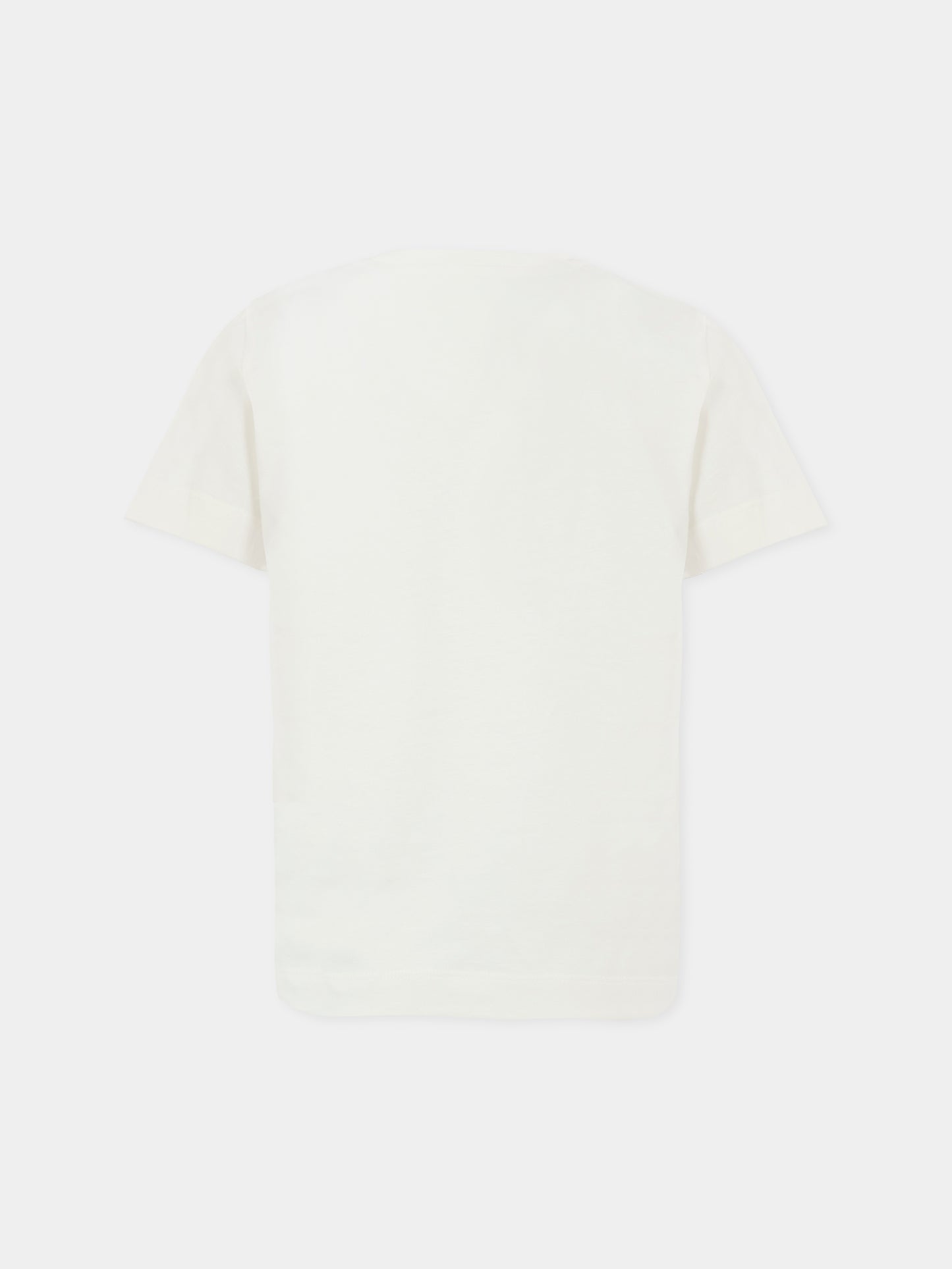 T-shirt avorio per bambina con Pegaso e motivo floreale,Etro,GX8A11 Z3186 101CE