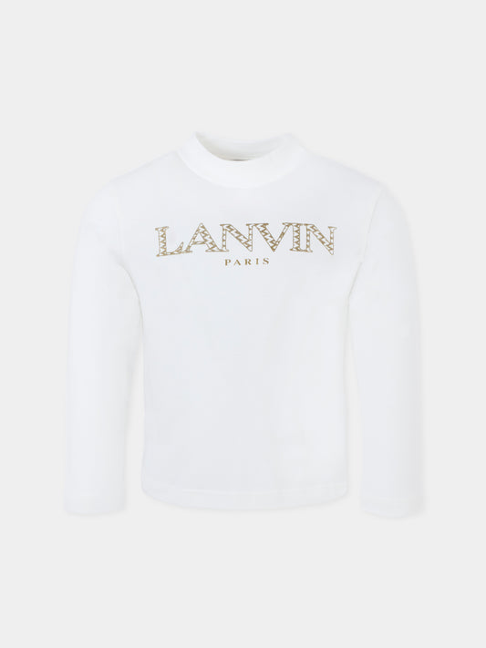 T-shirt bianca per bambina con logo,Lanvin Petite,N30253 117