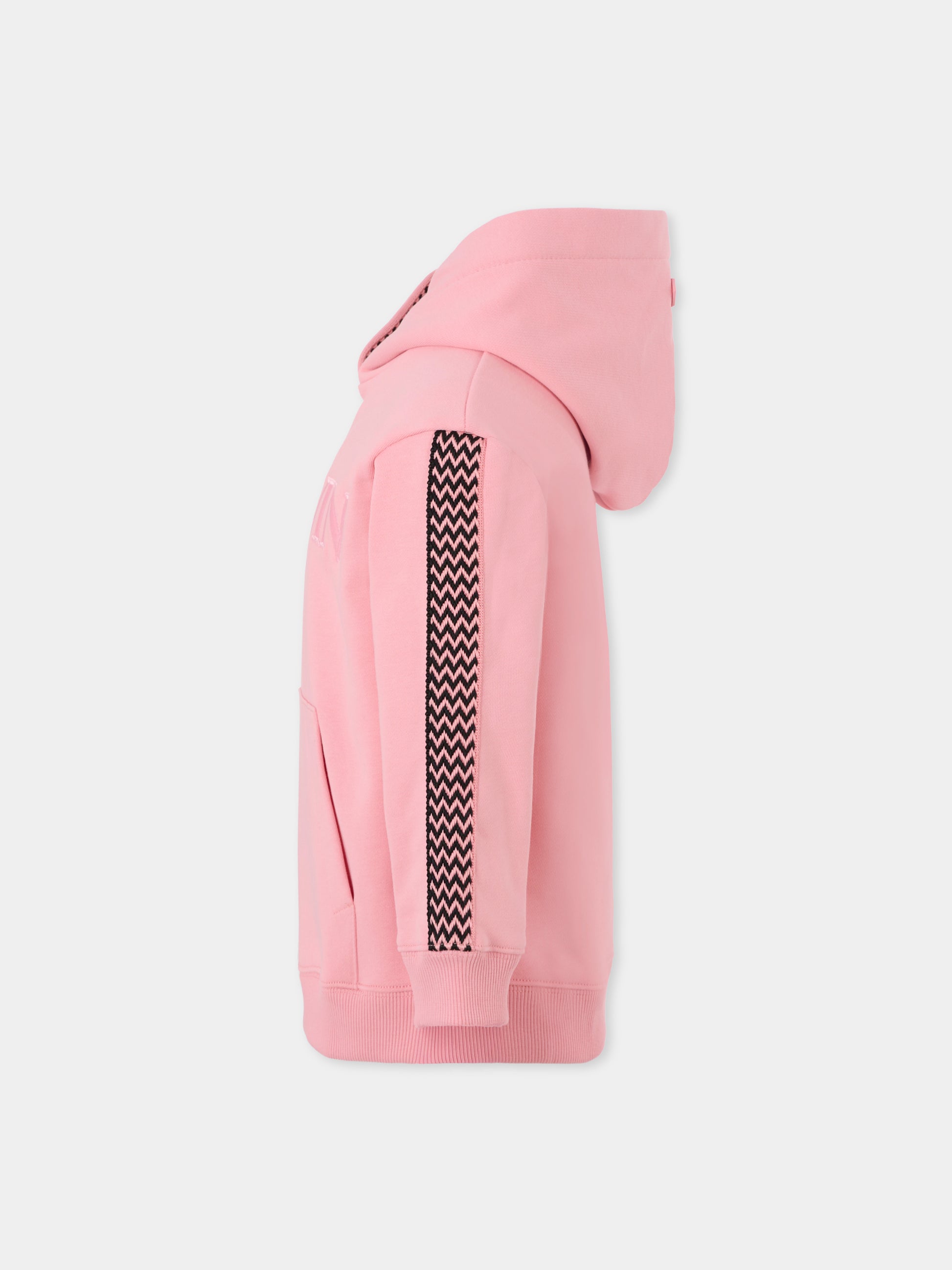Felpa rosa per bambina con logo,Lanvin Petite,N30260 48N