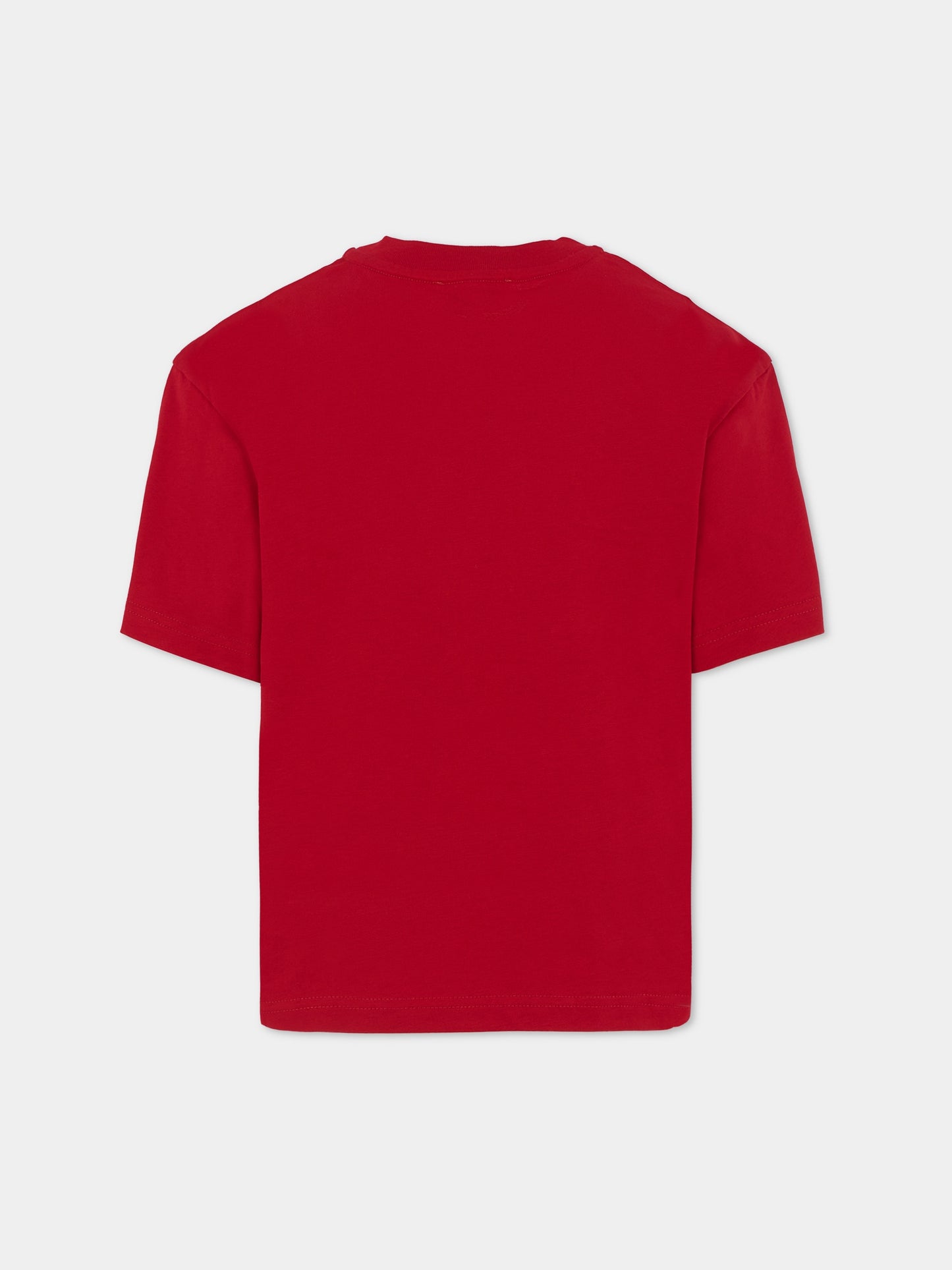 T-shirt rossa per bambina con logo ricamato,Lanvin Petite,N30280 959