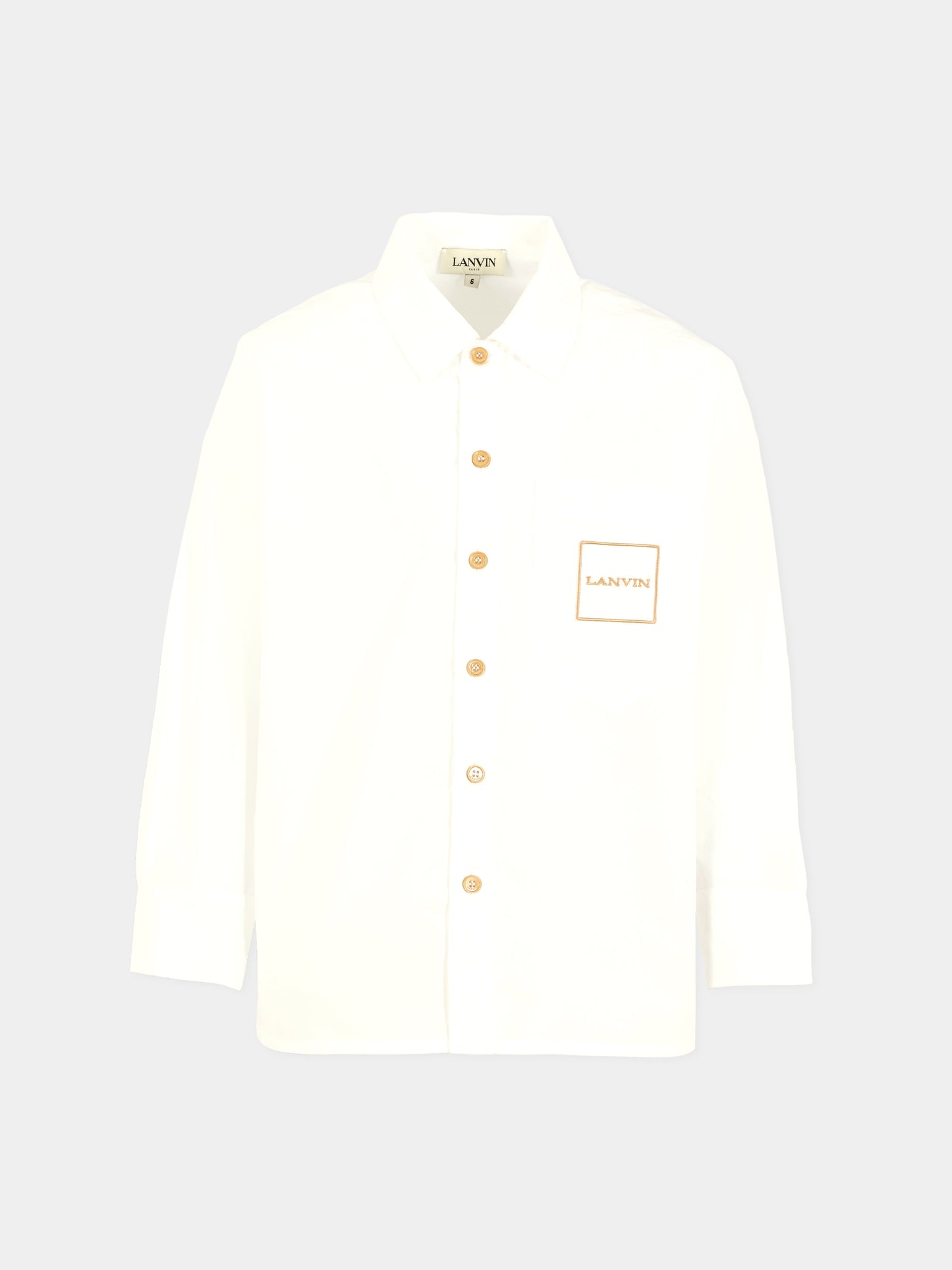 Camicia bianca per bambino con logo,Lanvin Petite,N30292 10P