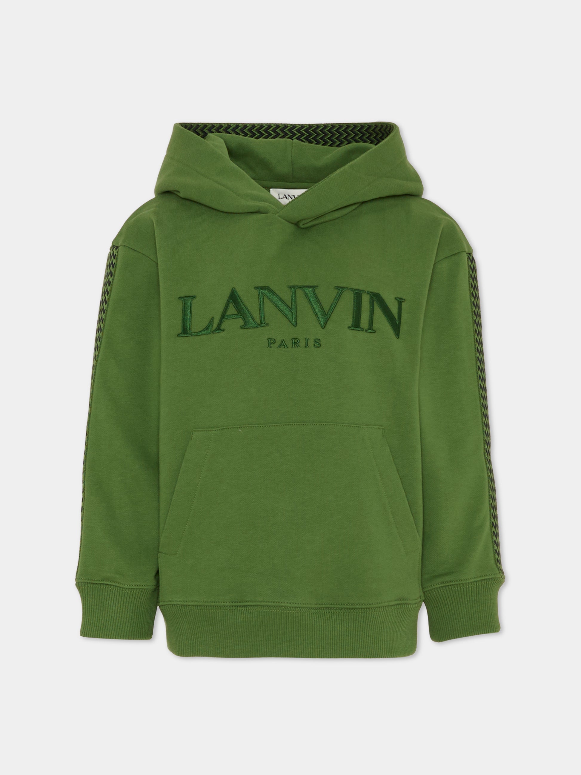 Felpa verde per bambino con logo,Lanvin Petite,N30295 625