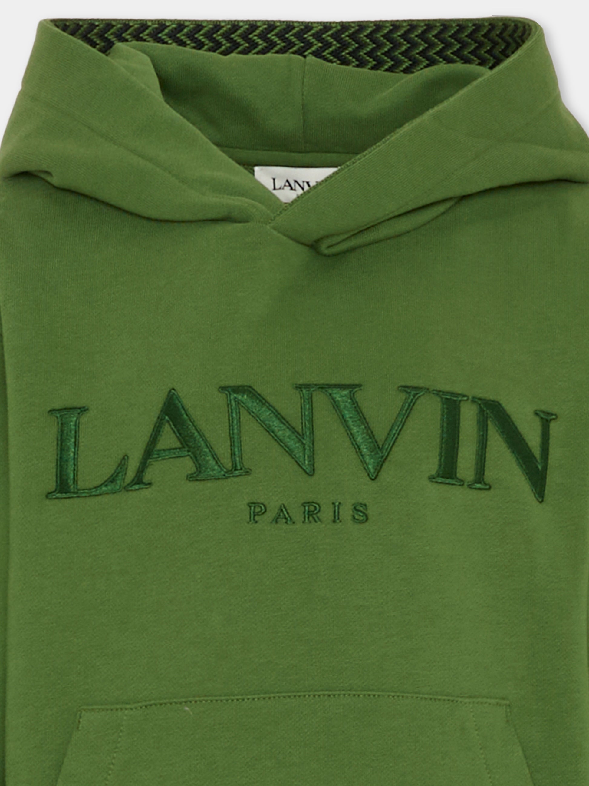 Felpa verde per bambino con logo,Lanvin Petite,N30295 625