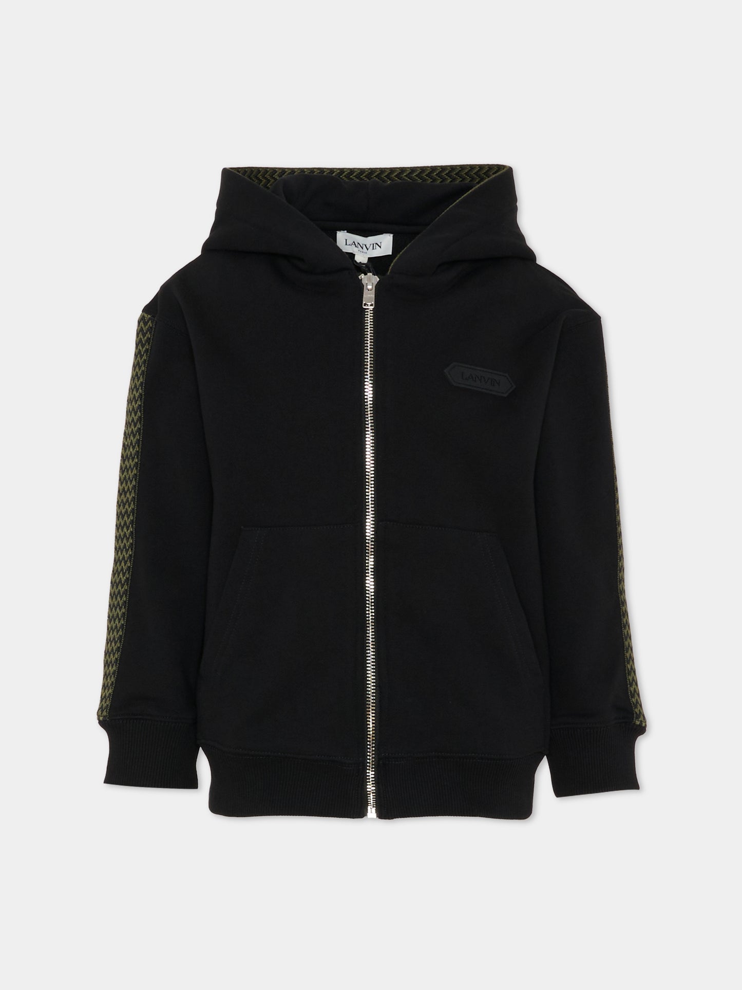 Felpa nera per bambino con logo,Lanvin Petite,N30298 09B