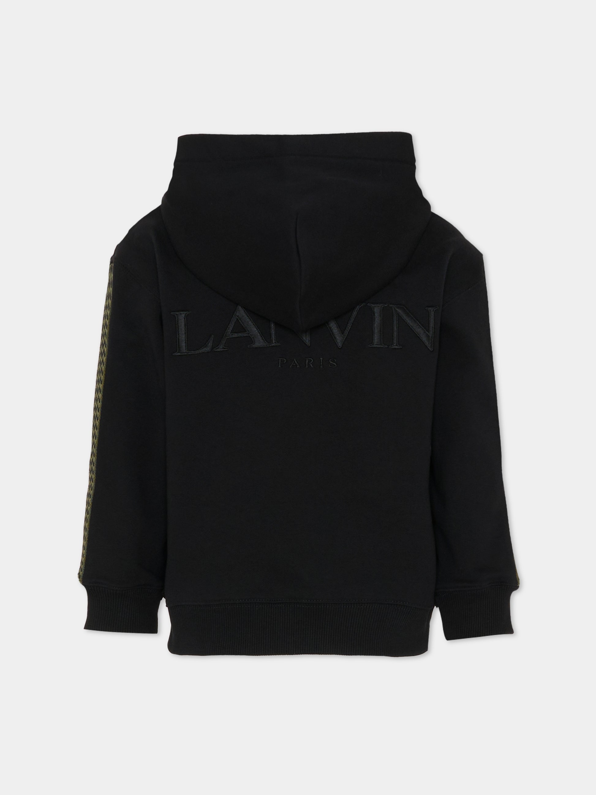 Felpa nera per bambino con logo,Lanvin Petite,N30298 09B