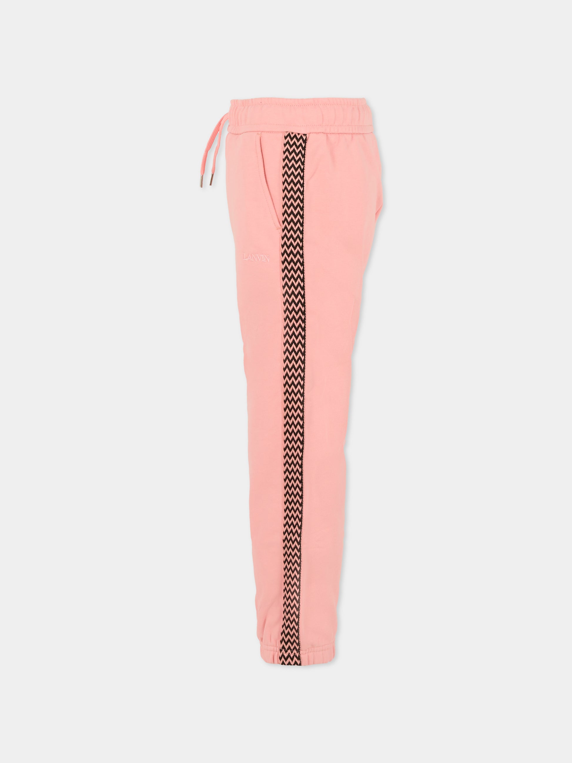 Pantaloni rosa per bambina con logo,Lanvin Petite,N30318 48N